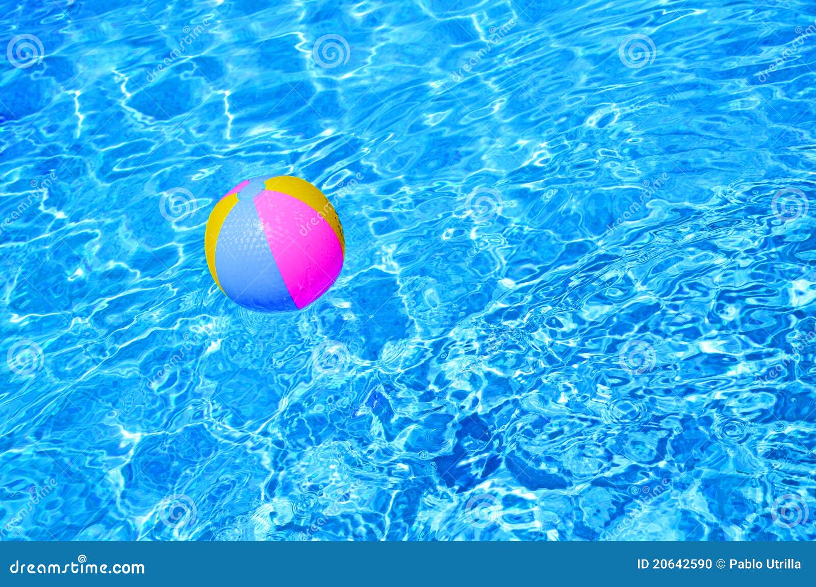 Multicolored Beach Ball in Swimming Pool Stock Photo Image of