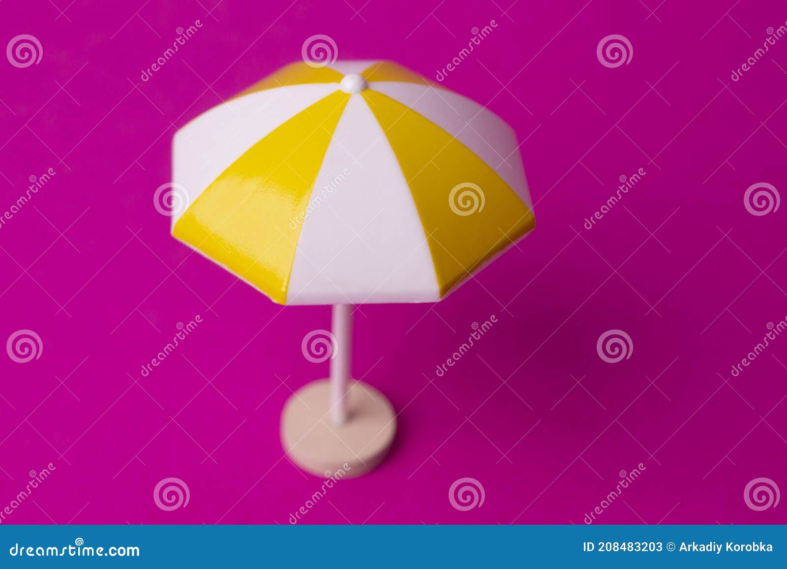Multicolored Beach Umbrella on Pink Background Stock Image Image of organ, yellow 208483203