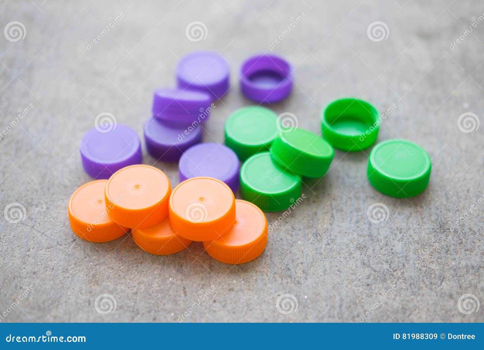Multicolored Bottle Caps and Plastic Bottles Stock Image Image of