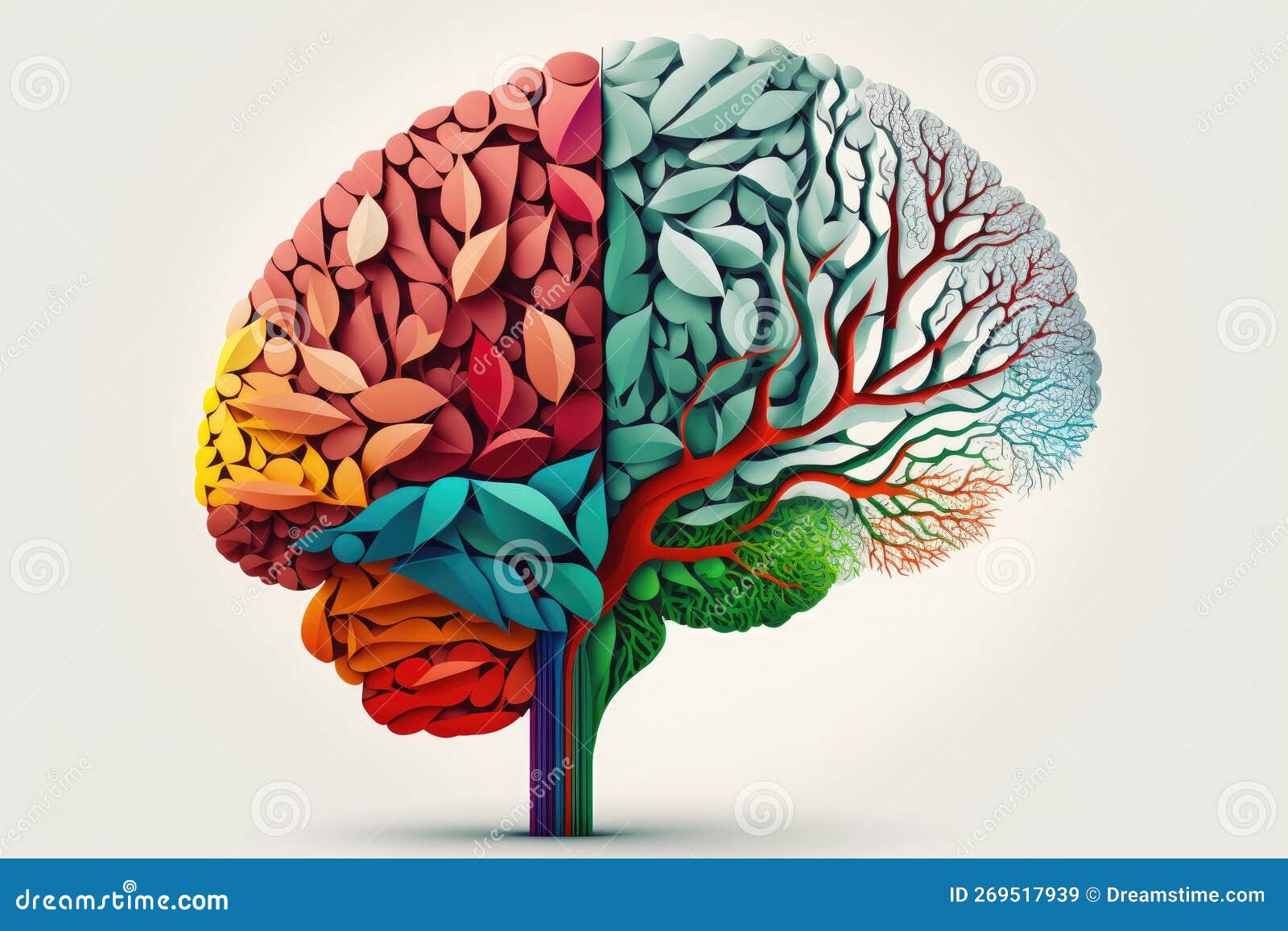Multicolored Brain Side View In A Beam Of Light Royalty Free Stock multicolored-brain-side-view-in-a-beam-of-light-royalty-free-stock