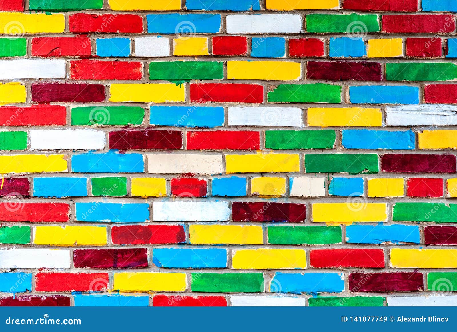 Multicolored Brick Wall As a Creative Background Stock Image - Image of ...