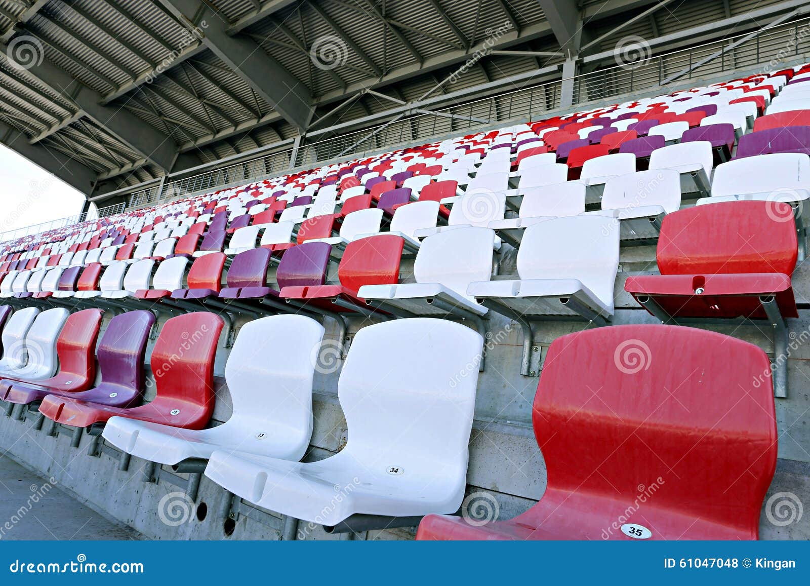 Multicolored Chairs on the Stadium Stock Photo - Image of stools, ranks ...