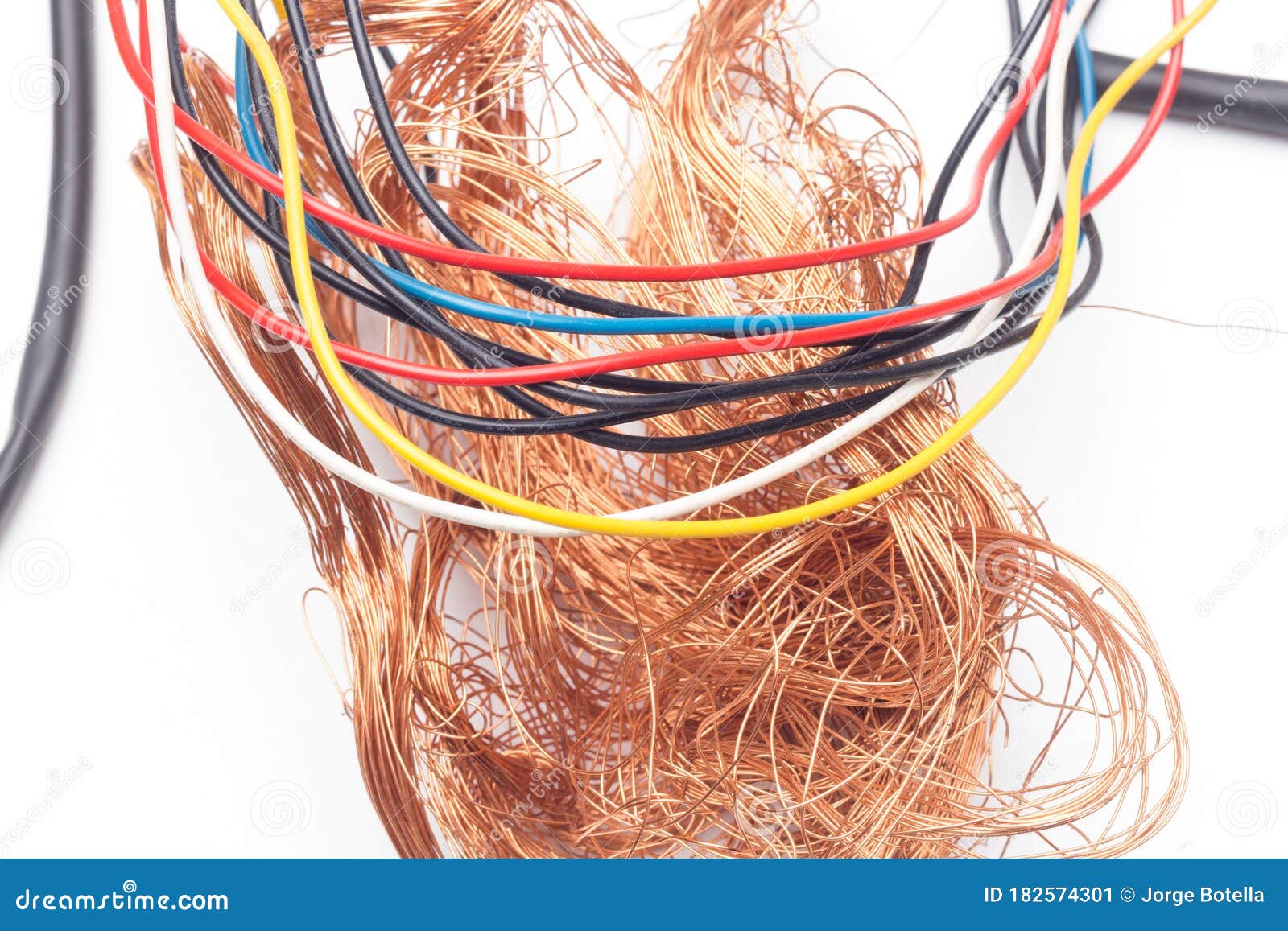Multicolored Copper Cables for Electricity Transmission Stock Image