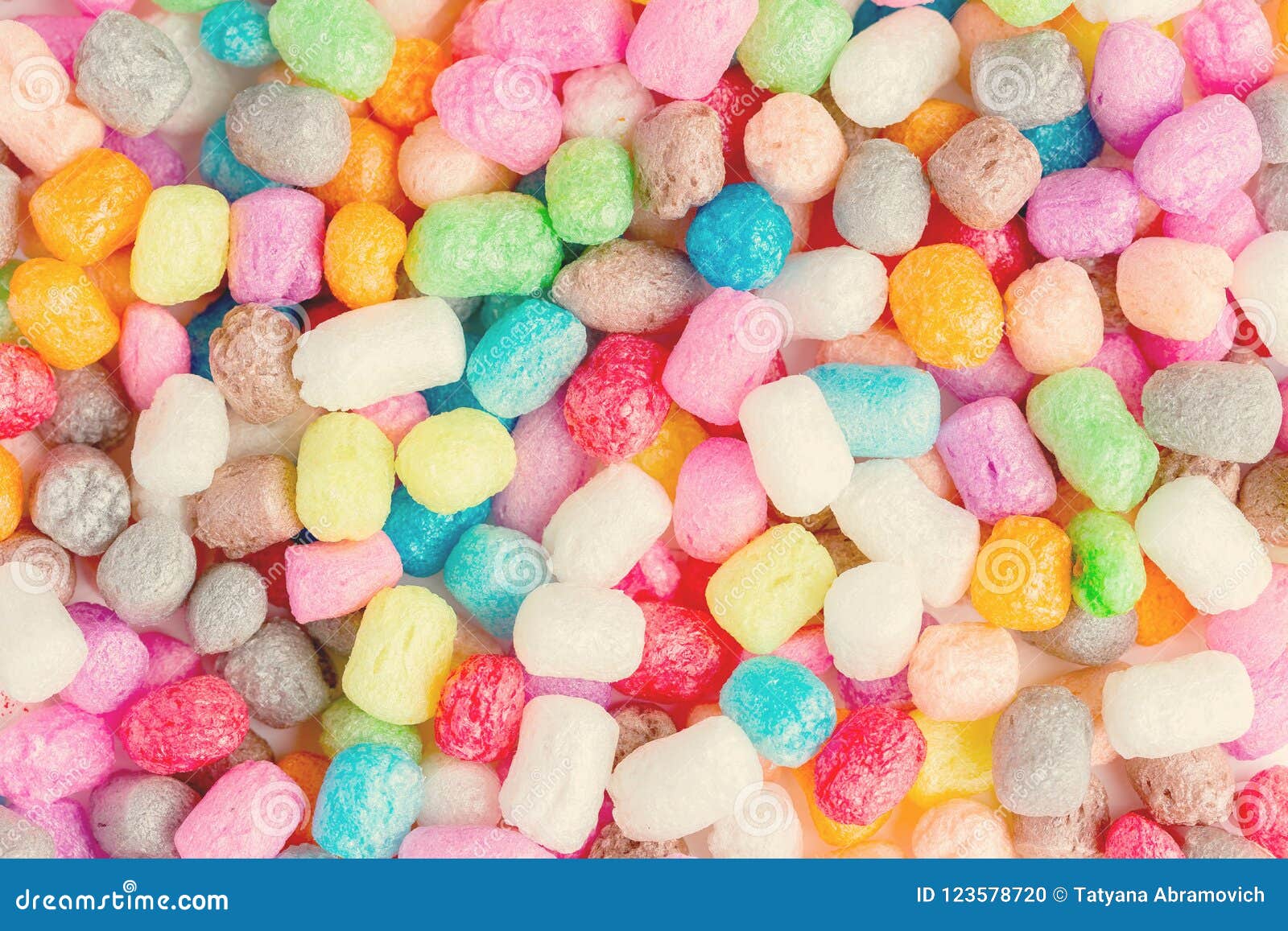 Multicolored Corn Balls Lie on the Table. Background. a Game for