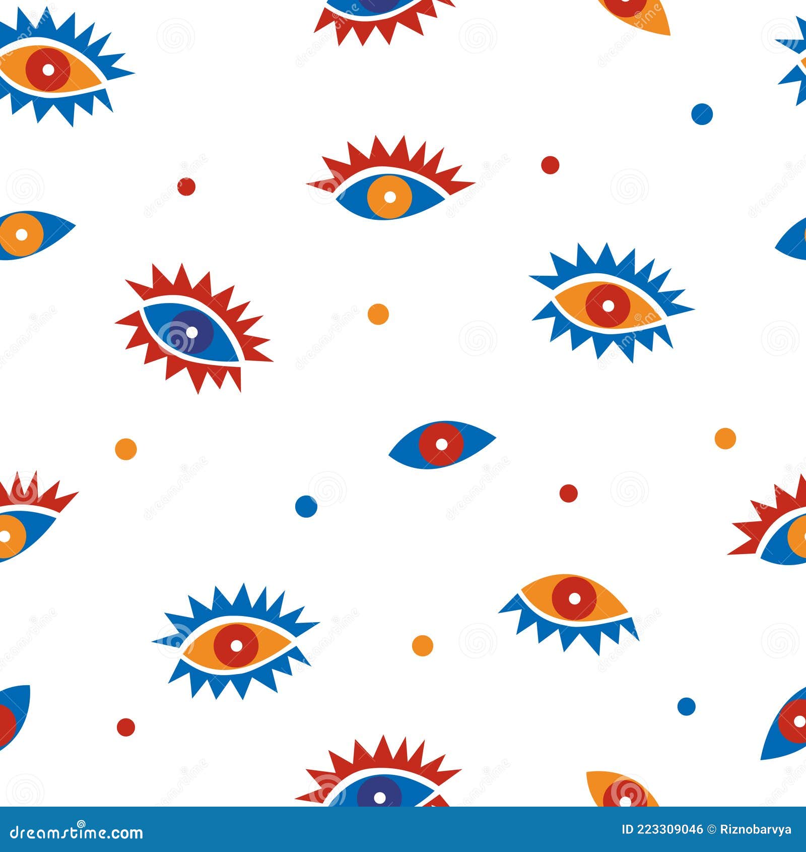 Multicolored Different Funny Eyes. Vector Seamless Pattern Stock Vector ...