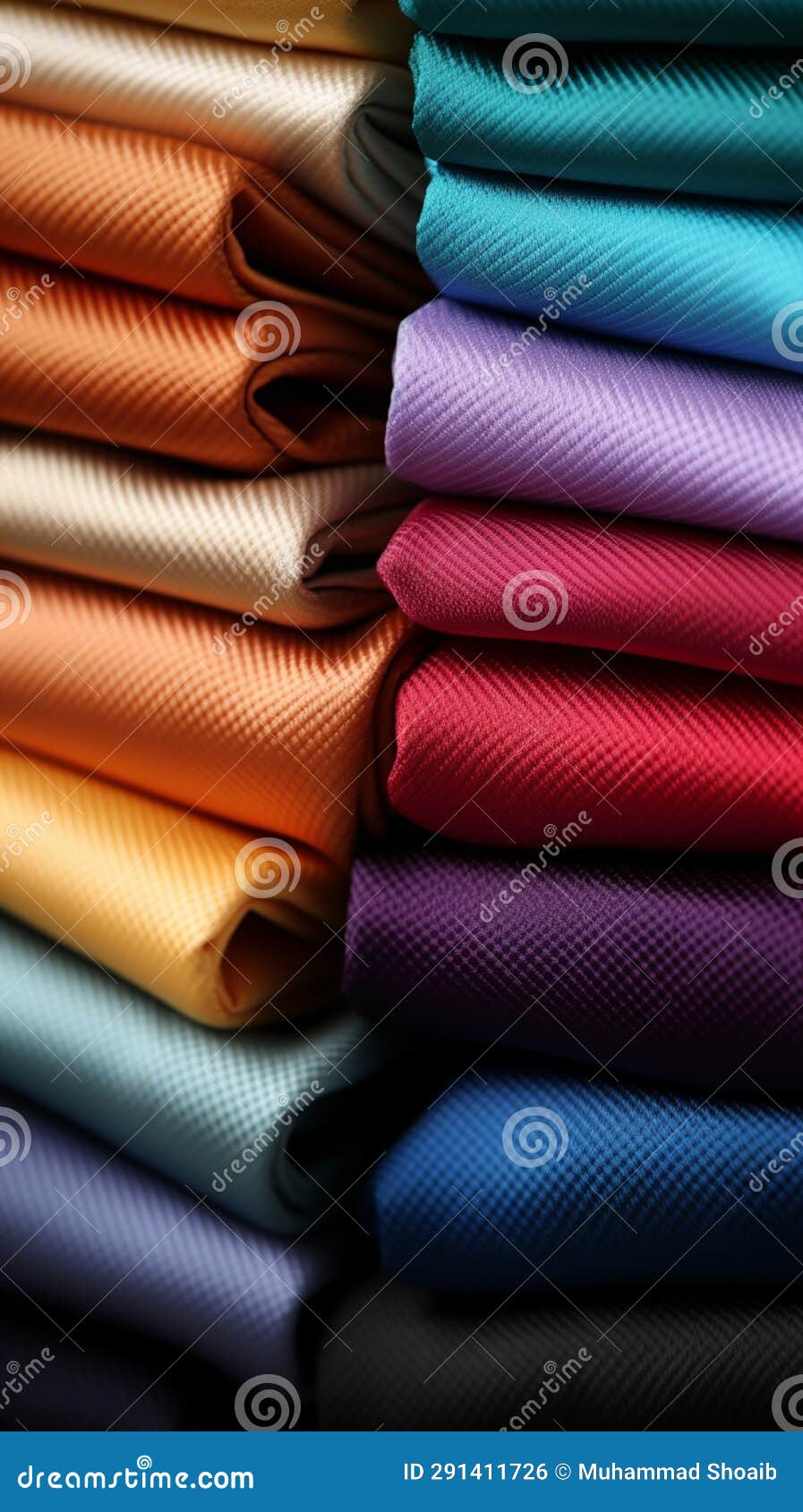 Multicolored Fabric Samples Arranged on Textured Matting for Stunning