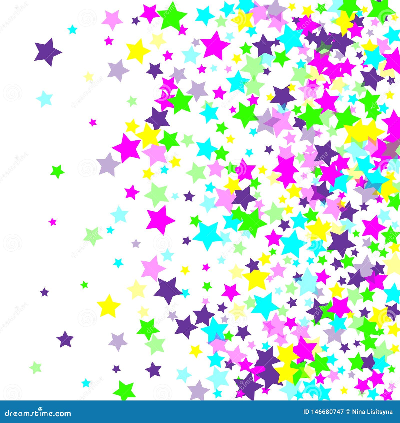 Multicolored Falling Stars of Confetti Stock Illustration ...