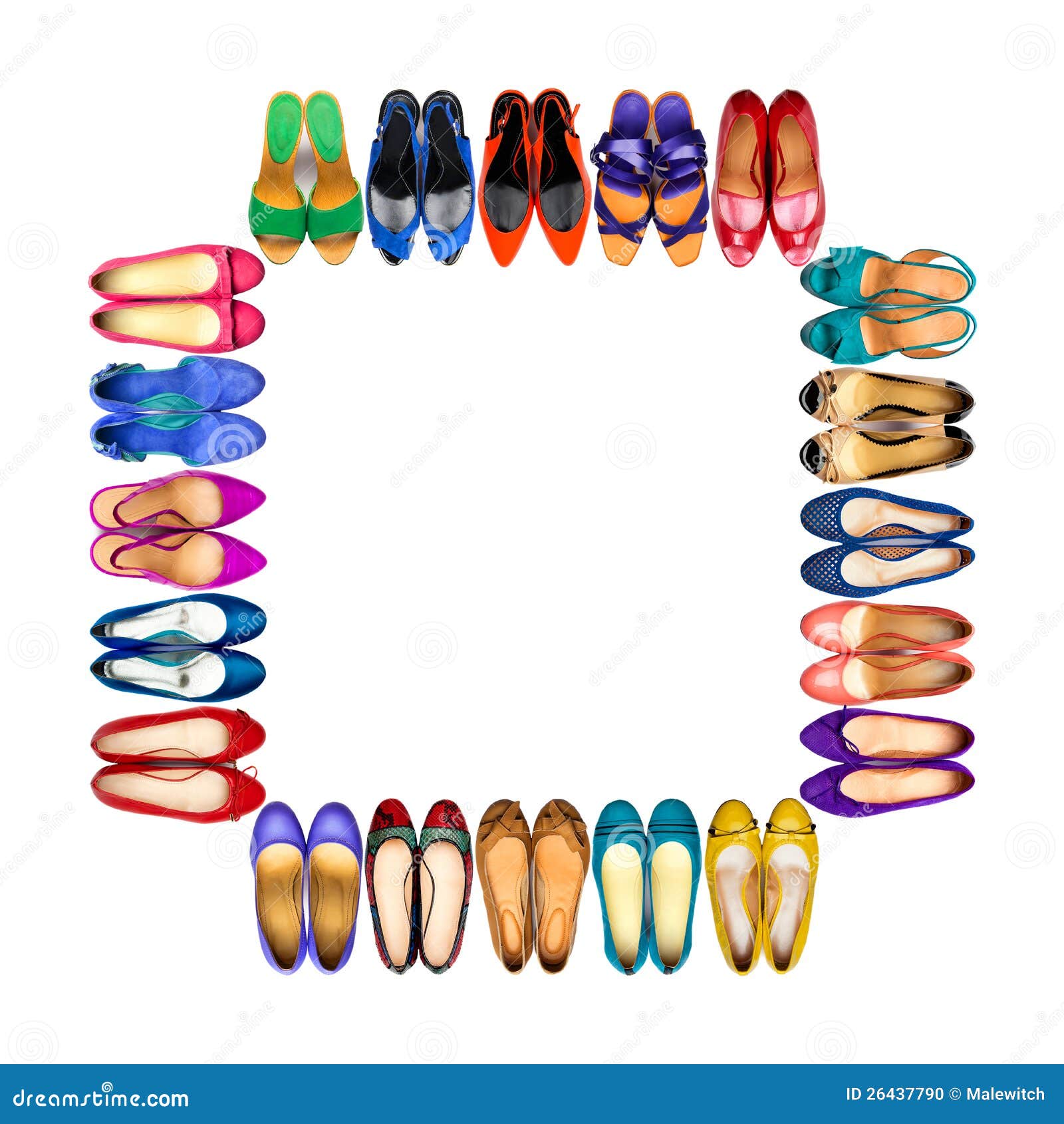 Multicolored Female Shoes Frame3 Stock Photo Image of isolated, shoe 26437790