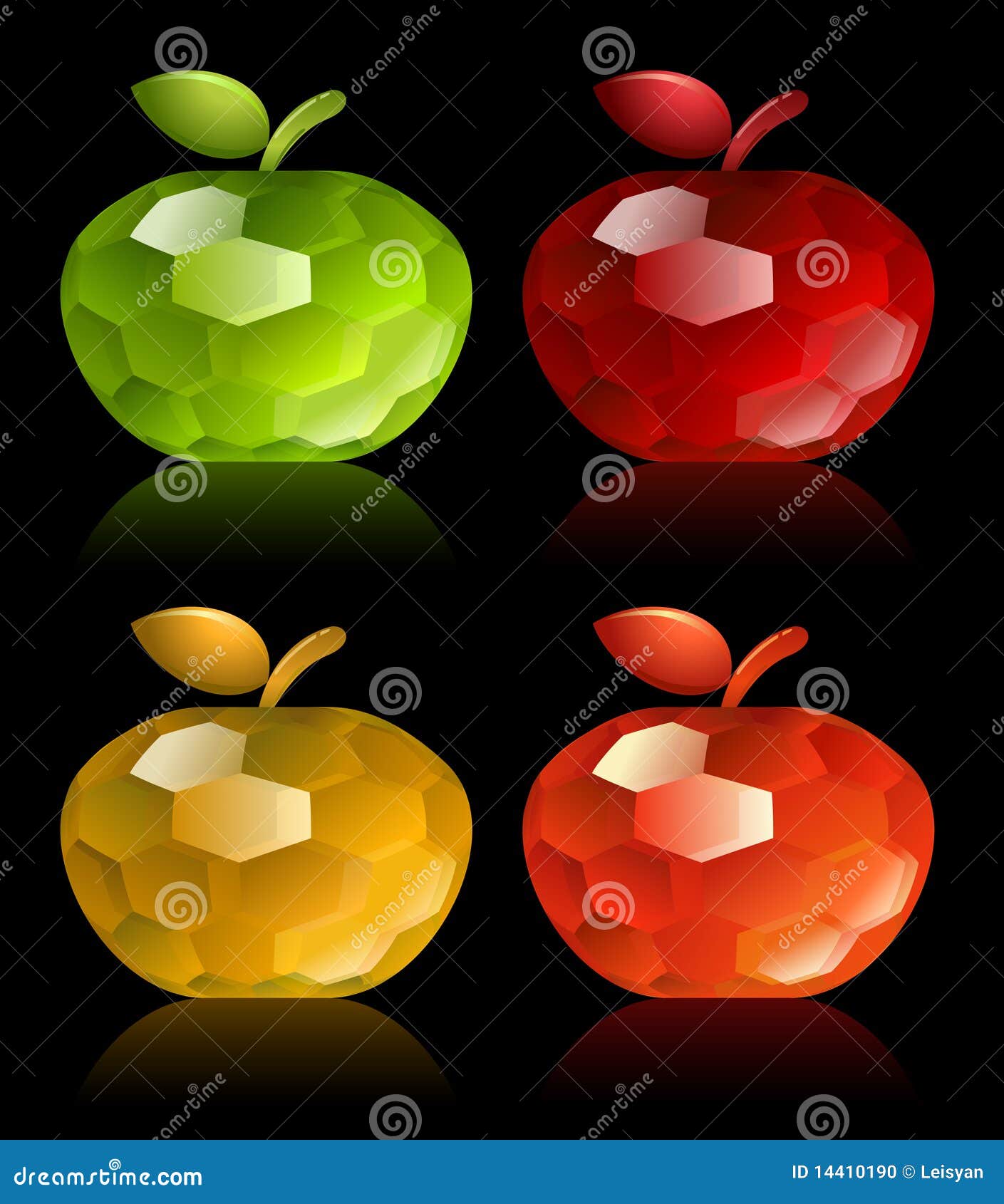Multicolored jewel apples stock vector. Illustration of jewelery 14410190