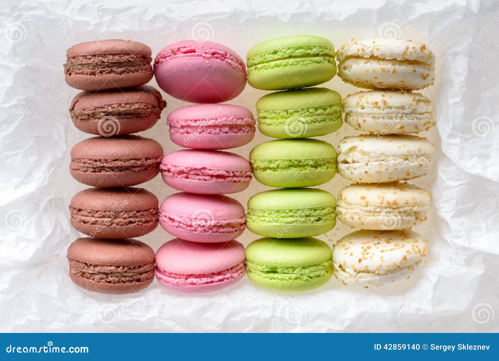 Multicolored macarons stock photo. Image of cake, assorted - 42859140