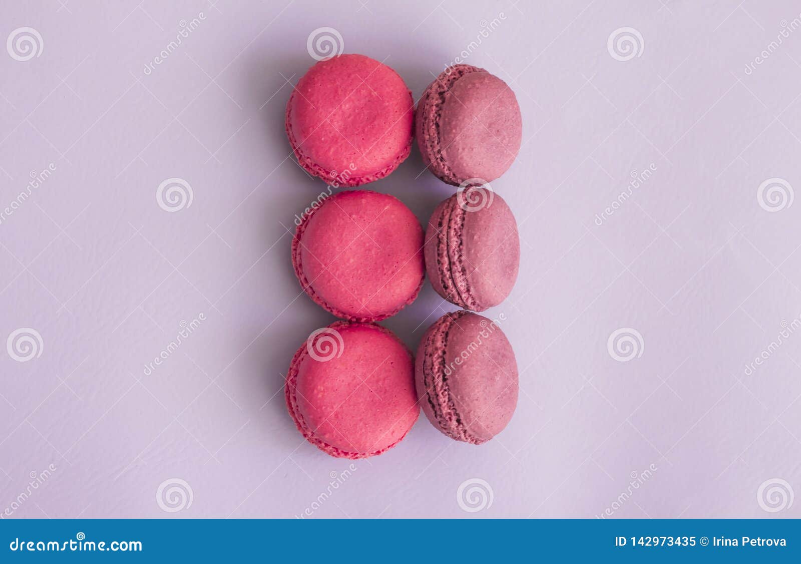 Multicolored Macaroons on a Gently Lilac Background Stock Image - Image ...