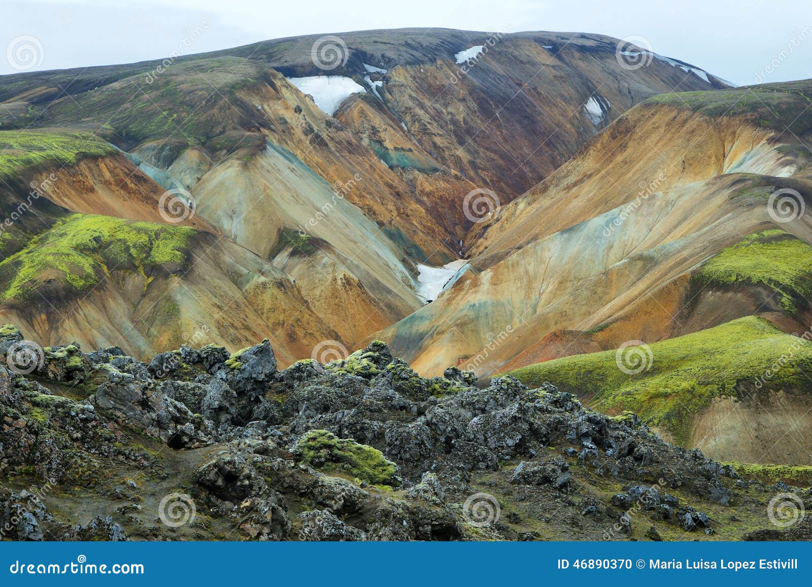 multicolored mountains at landmannalaugar,