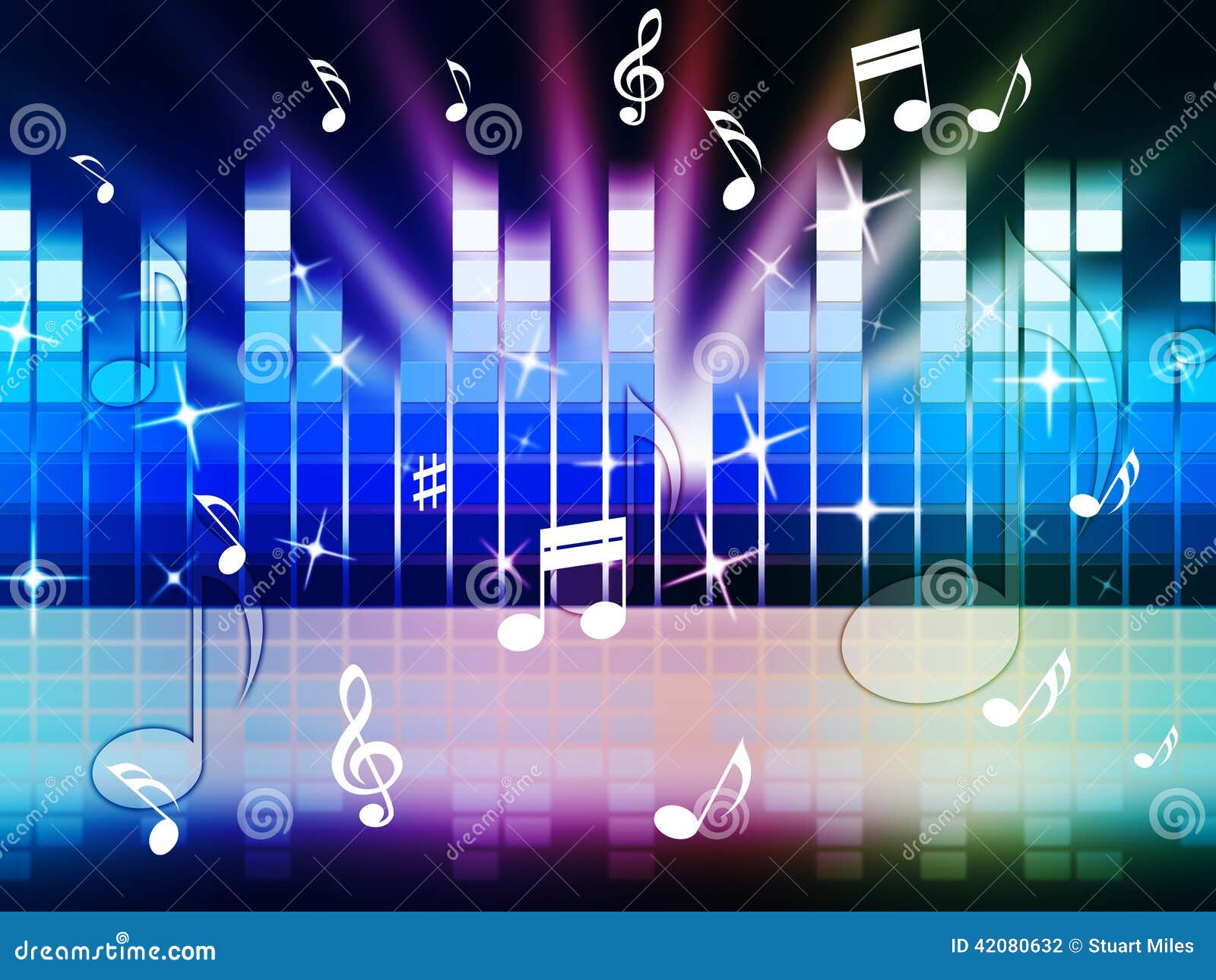 multicolored music background shows playing tune or metal