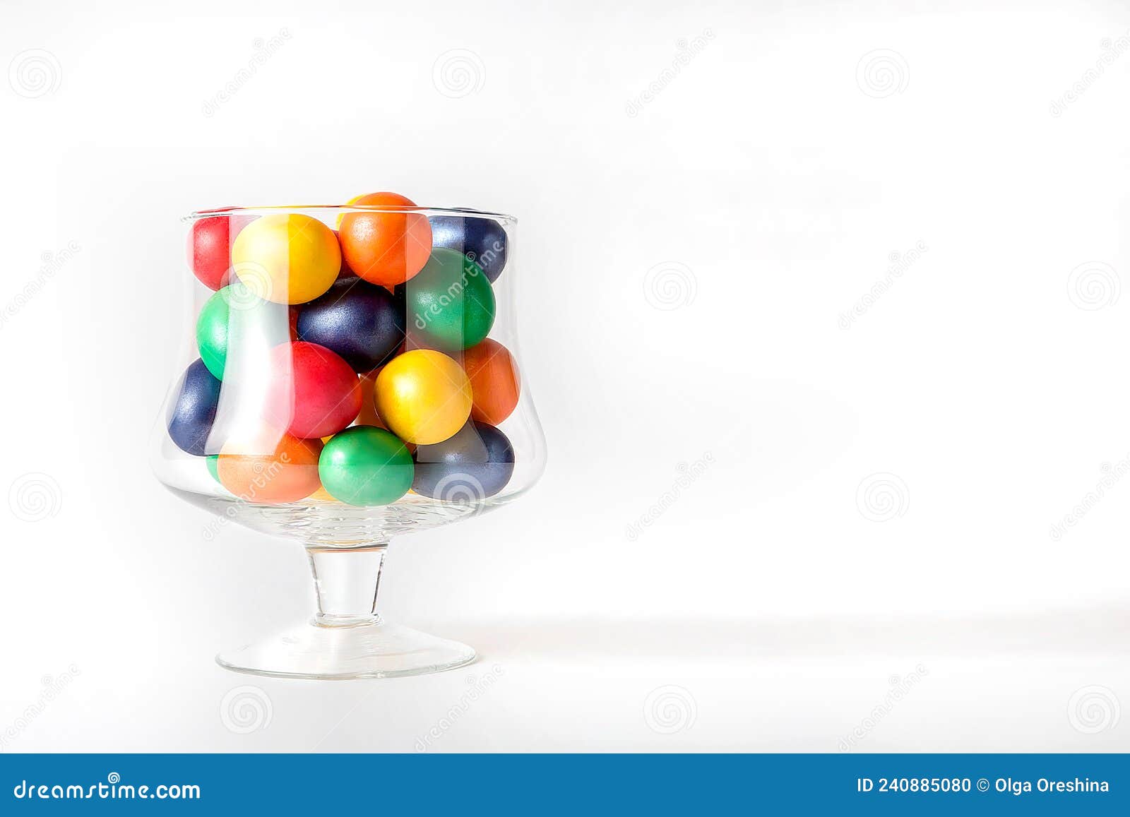 Multicolored Painted Eggs in a Glass Vase Stock Photo Image of