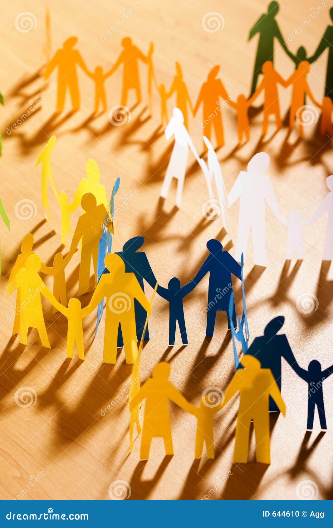 multicolored papery people