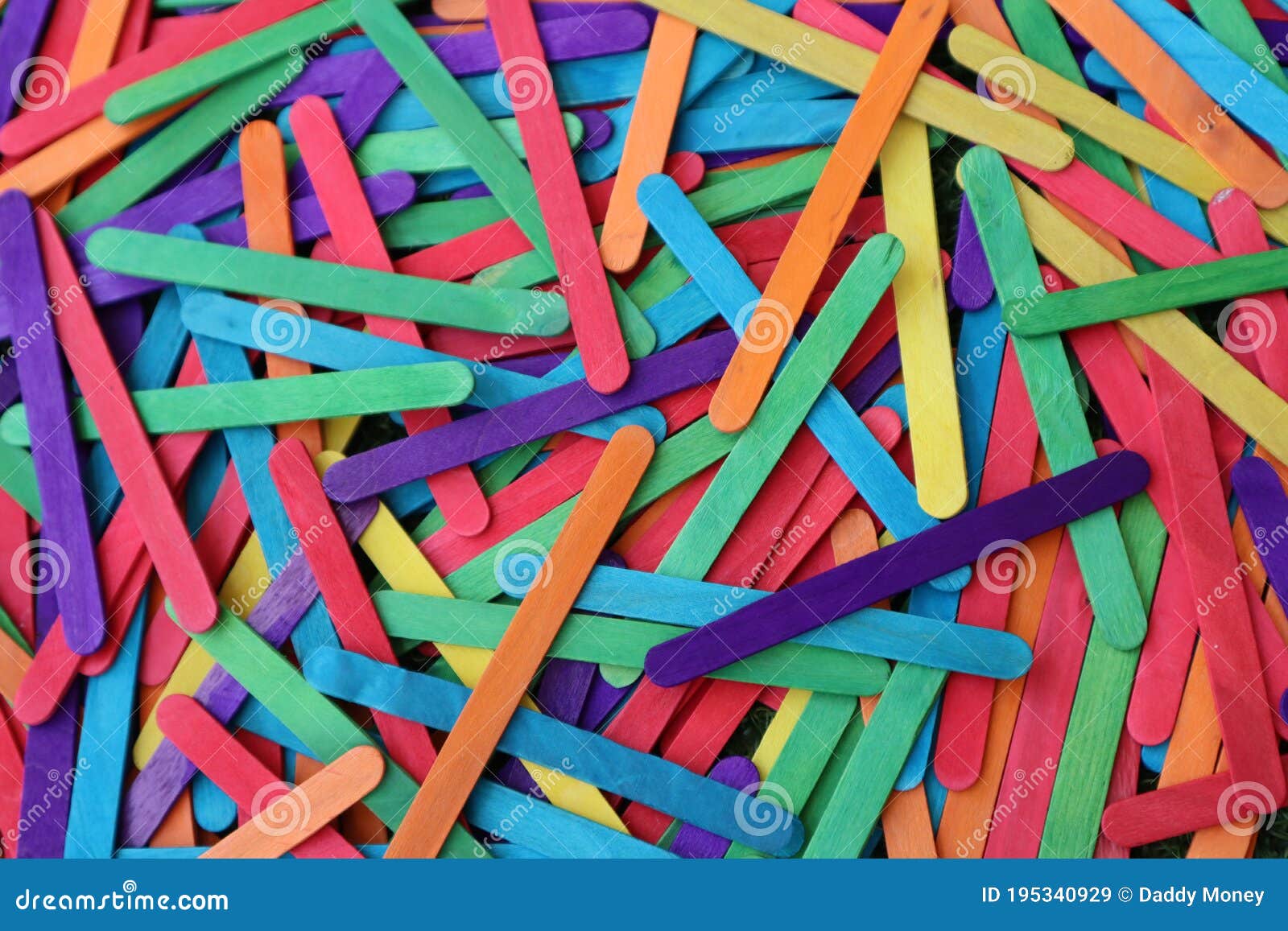 Multicolored Popsicle Sticks in Bulk in Shades of Purple Red Light Blue  Yellow Orange Green for Desktop Background C Stock Image - Image of light,  wood: 195340929