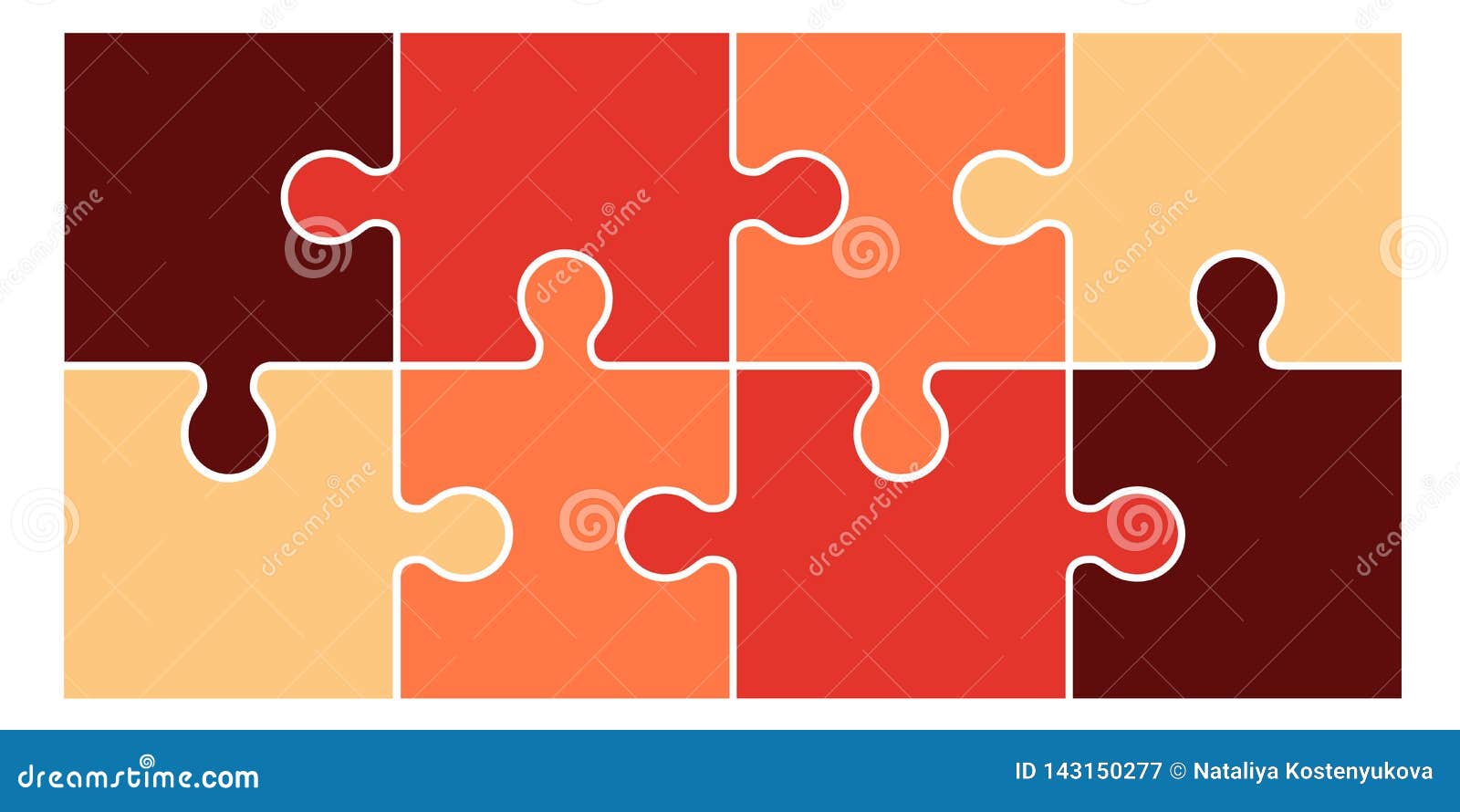 Set of puzzle pieces stock vector. Illustration of success - 143150277