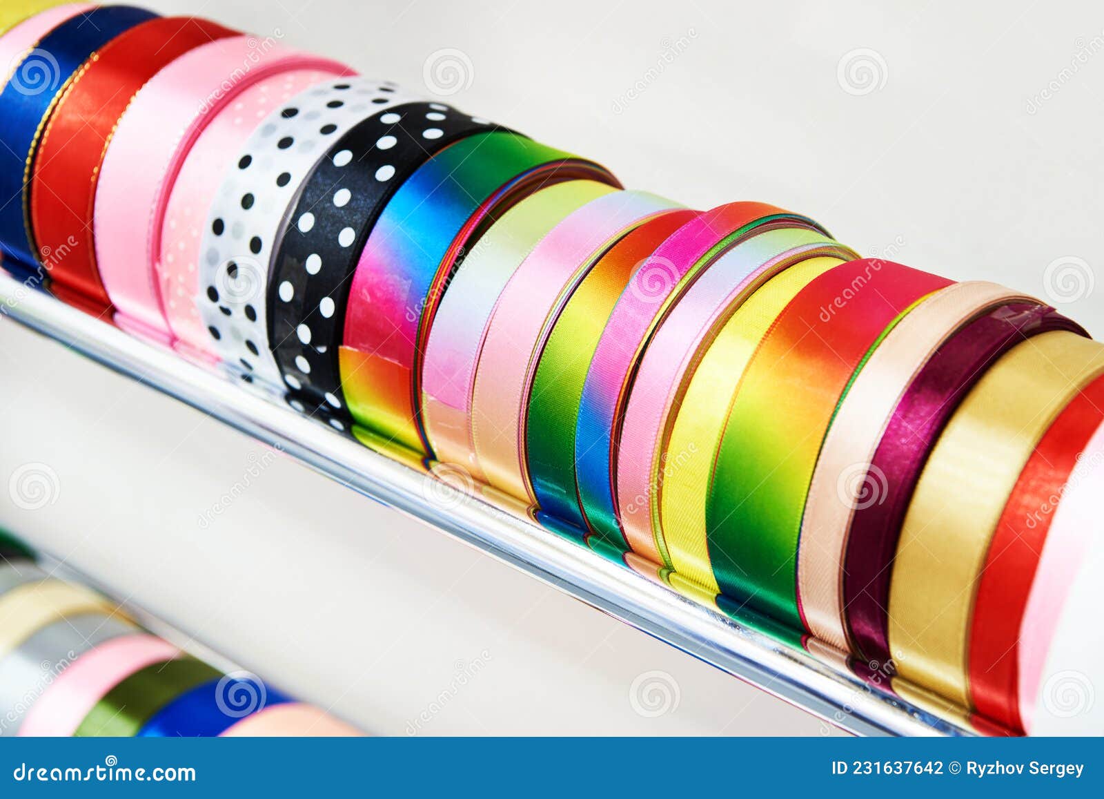 Multicolored Ribbons and Braid in Sewing Shop Stock Photo Image of