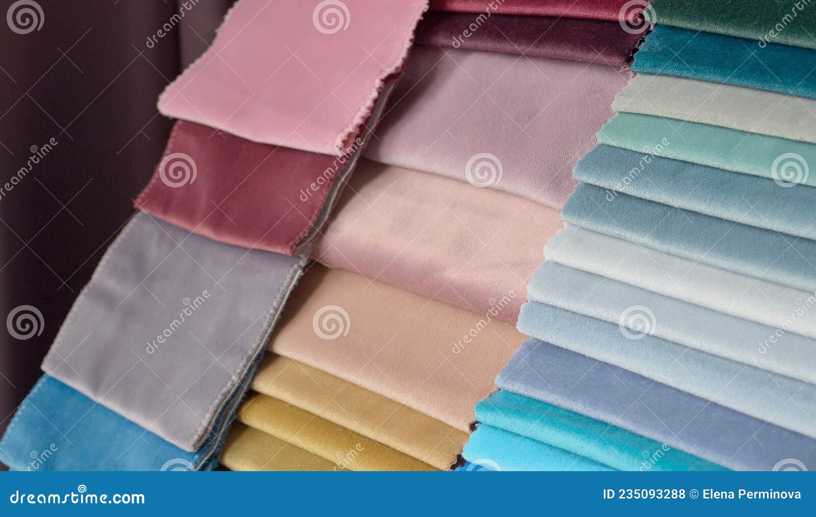 Multicolored Samples of Upholstery Fabric for Upholstered Furniture