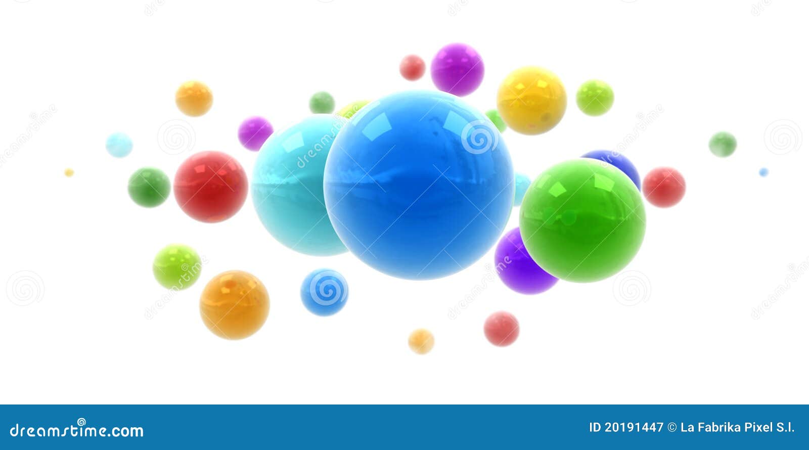 multicolored shinny spheres