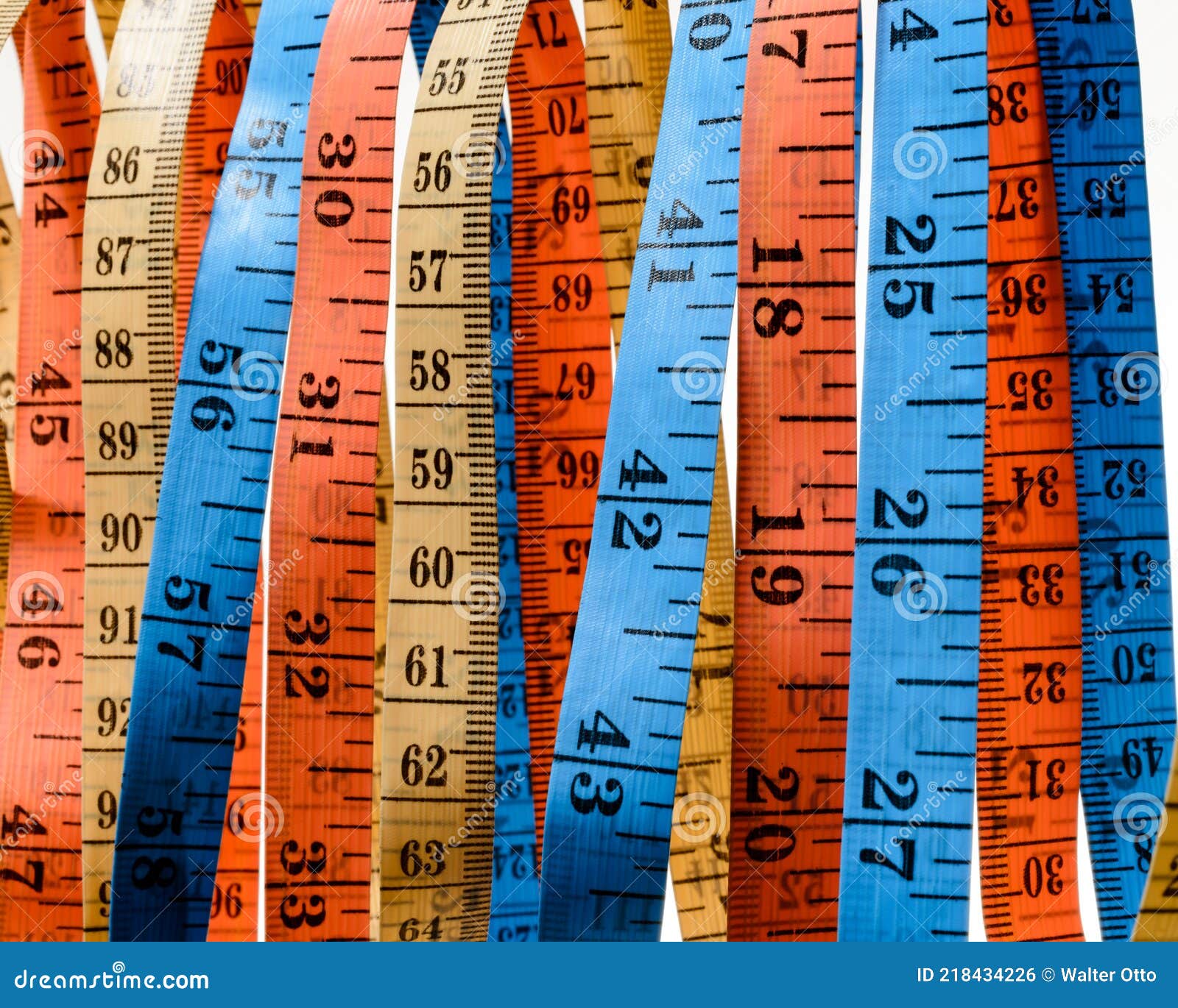 Multicolored Tape Measures that Were Intended for Use in Tailoring or
