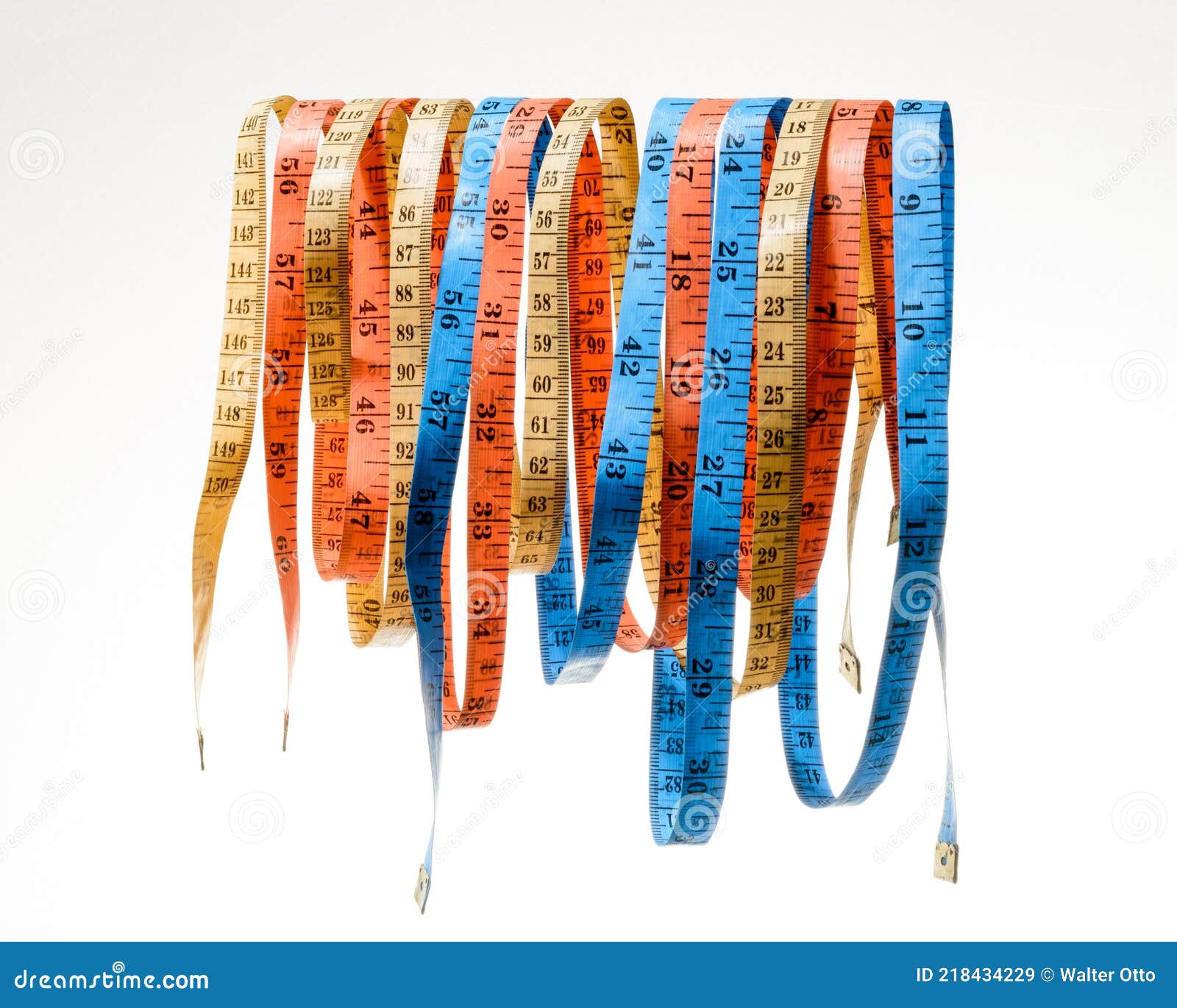 Multicolored Tape Measures that Were Intended for Use in Tailoring or