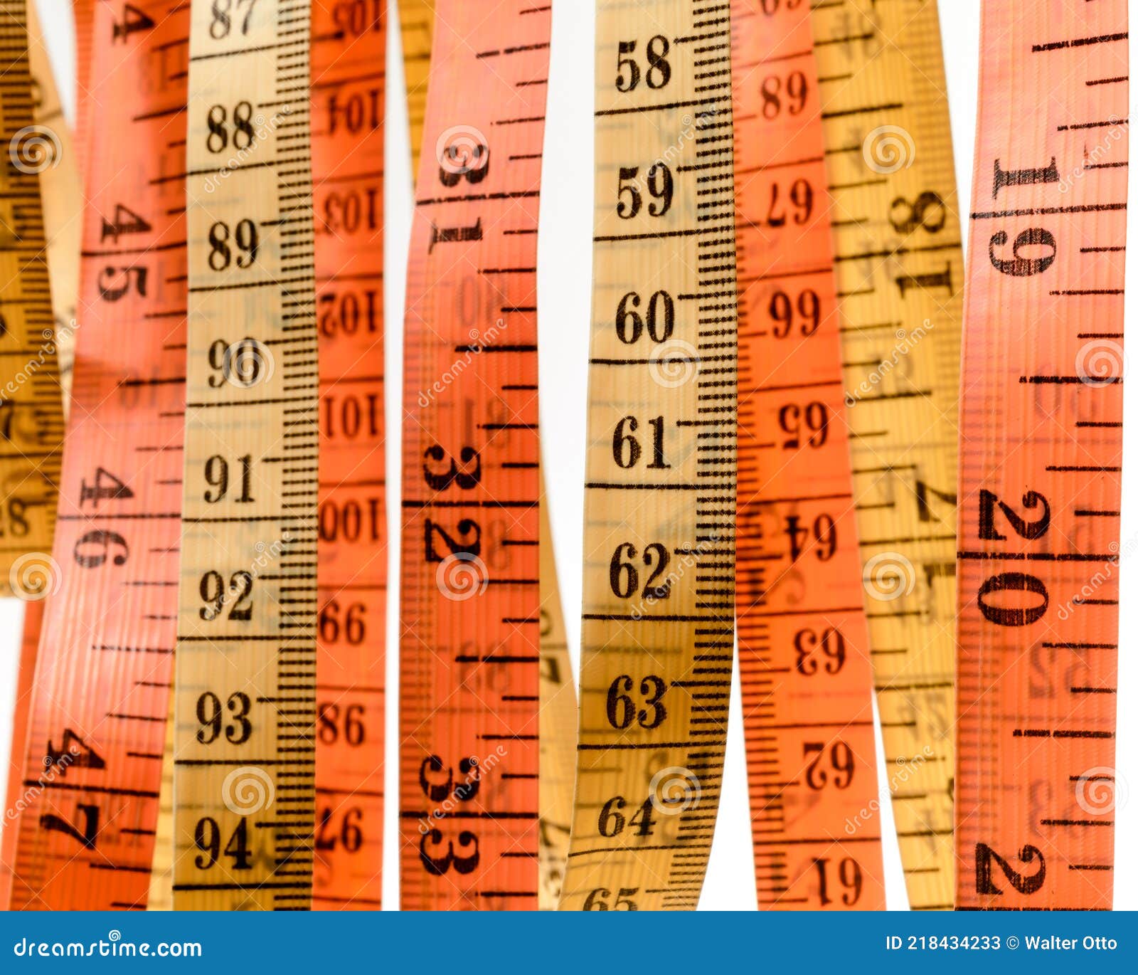 Multicolored Tape Measures that Were Intended for Use in Tailoring or