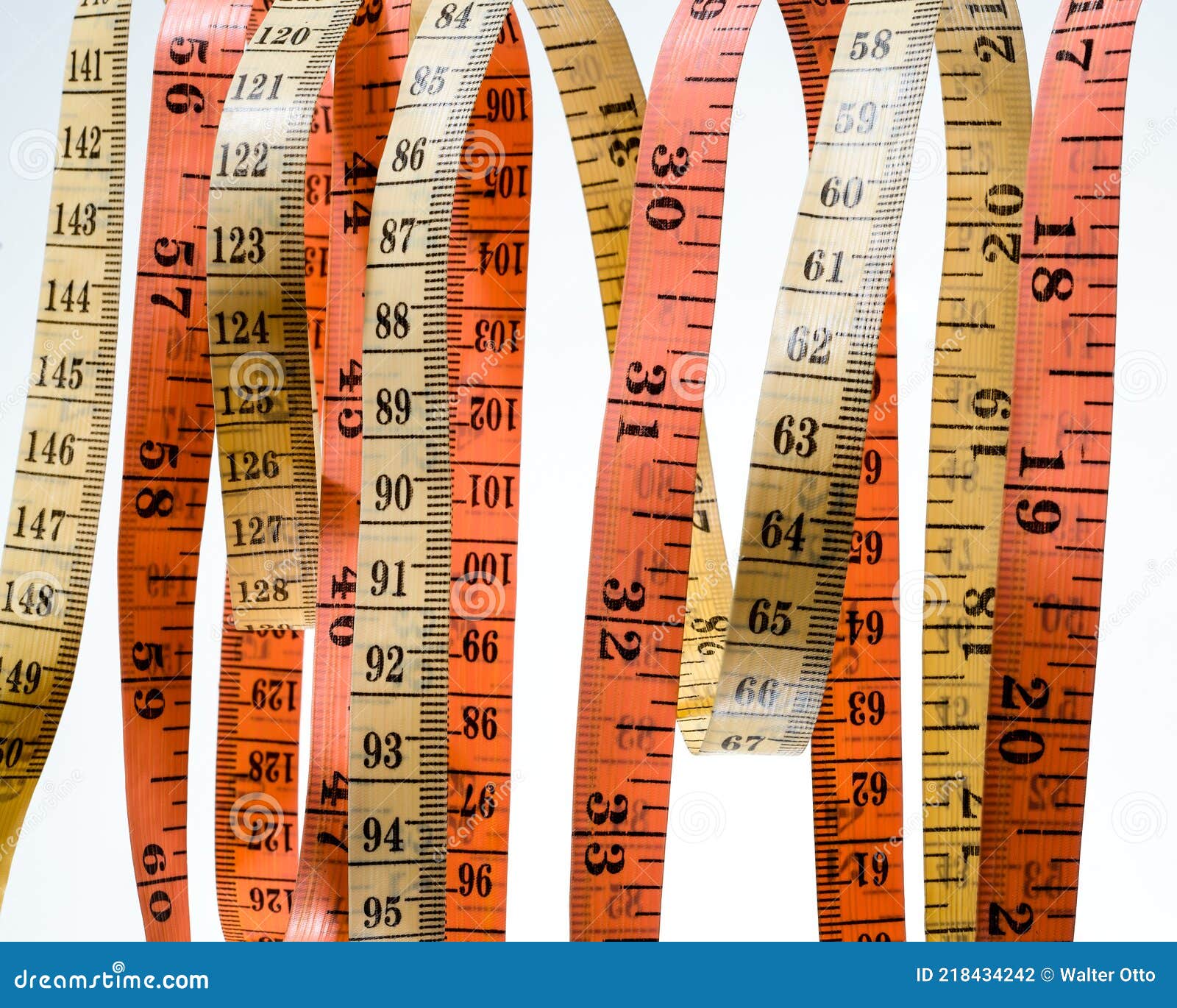 Multicolored Tape Measures that Were Intended for Use in Tailoring or