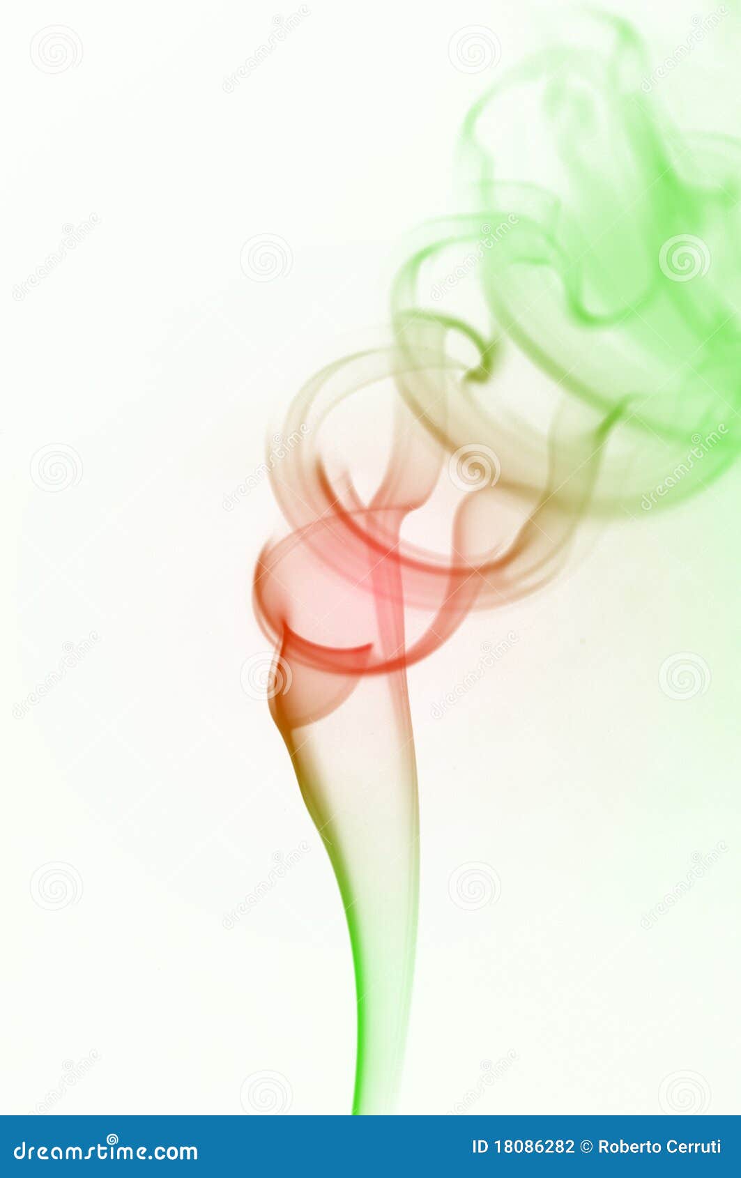 multicolored wisp of smoke on white