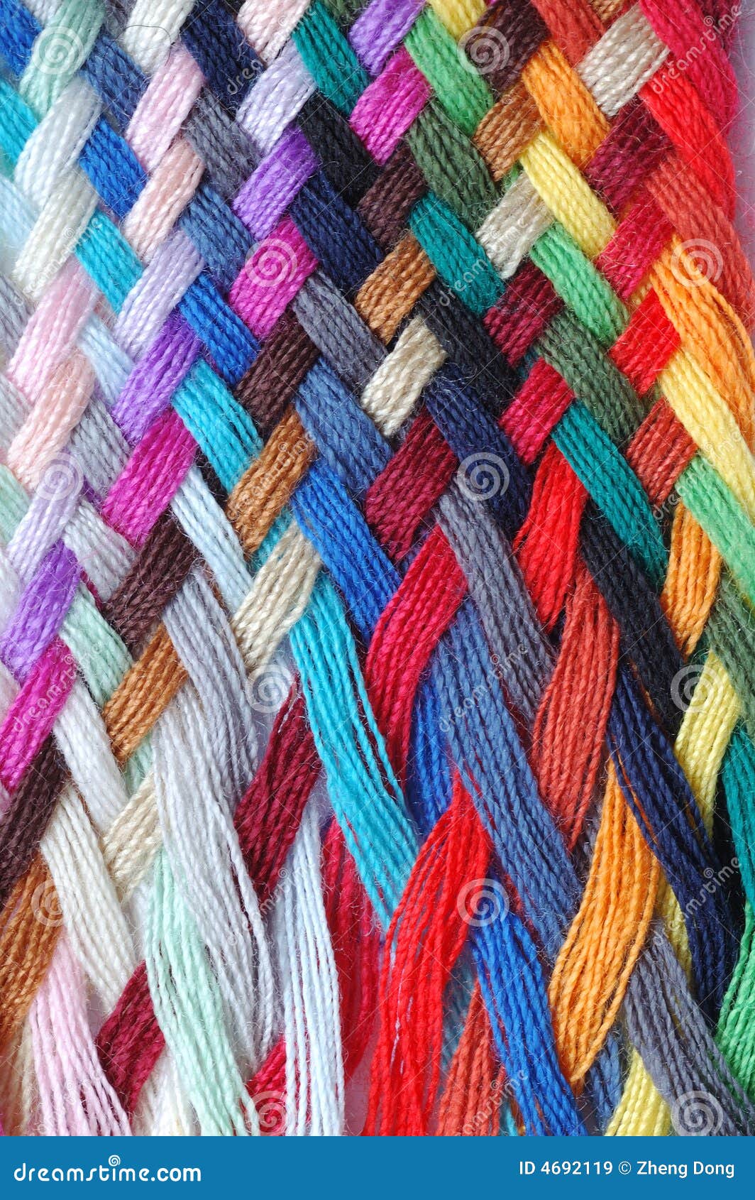 multicolored wool braid