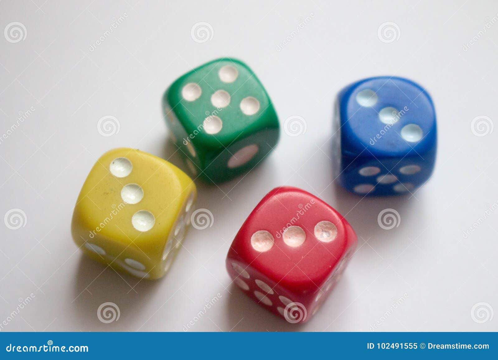 Multicoloured Dice stock image. Image of five, gambling 102491555