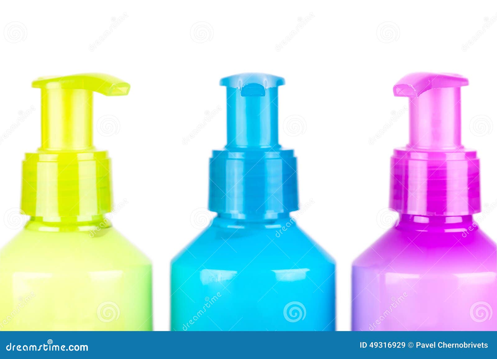 Multicoloured Lotion Bottles Stock Image Image of beauty, isolated