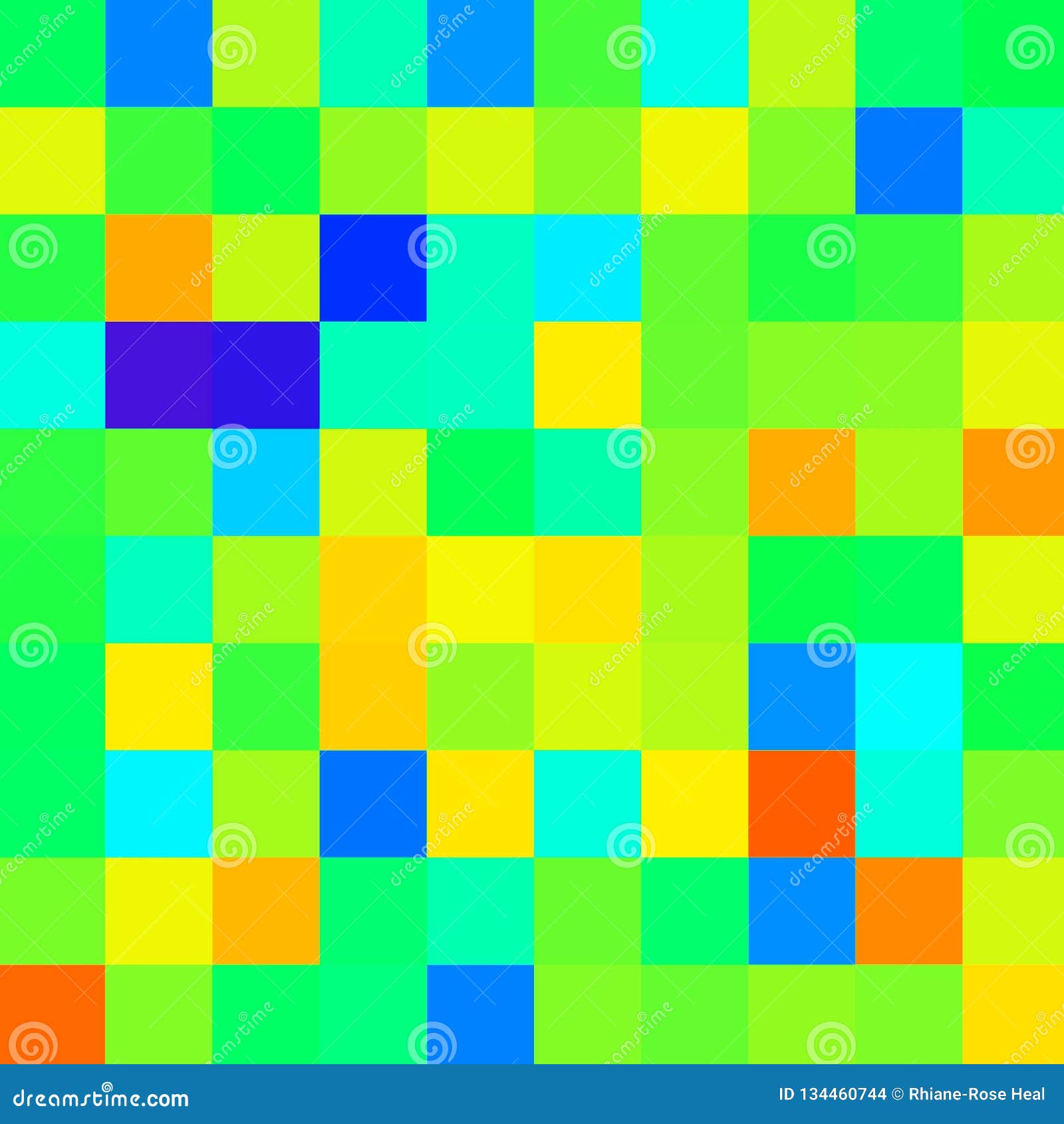Multicoloured Random Scattered Mostly Green with Blue Yellow and Orange