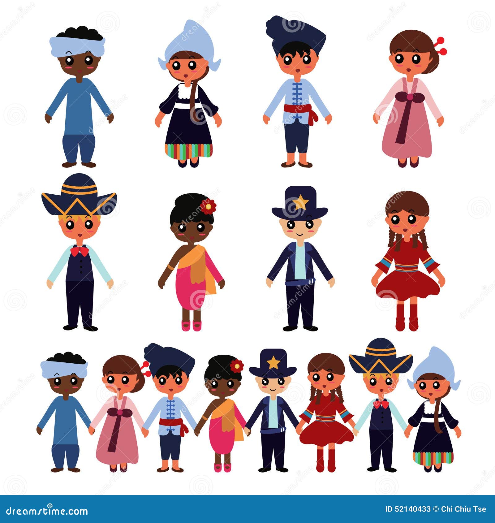 Multicultural Kids Stock Illustration - Image: 52140433