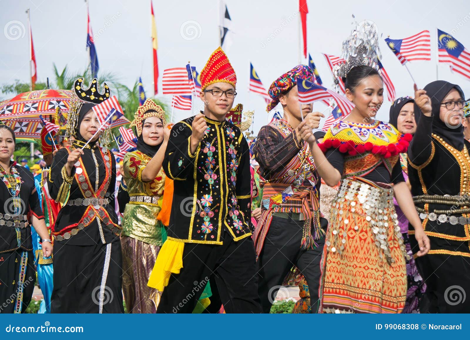 Multicultural People during Malaysia Independence Day Editorial Stock