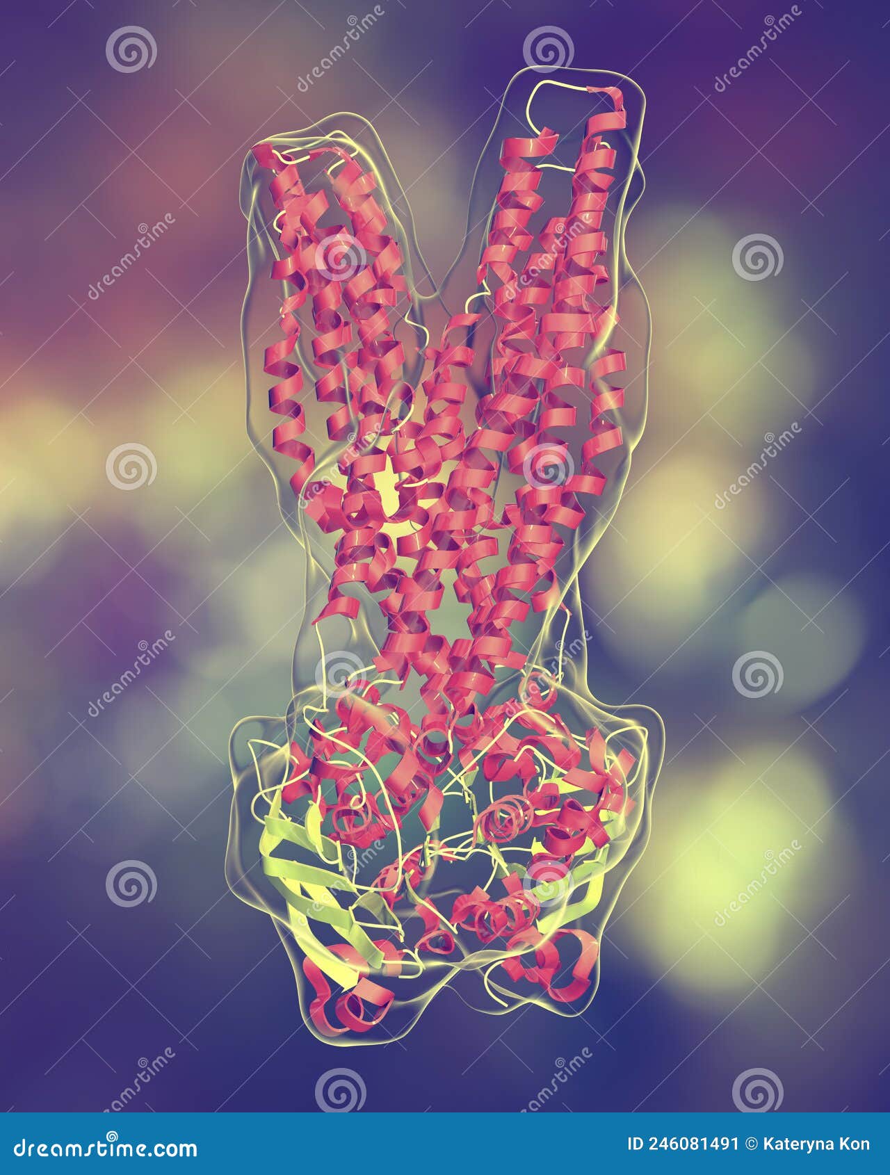 Multidrug Transporter Molecule, 3D Illustration RoyaltyFree Cartoon