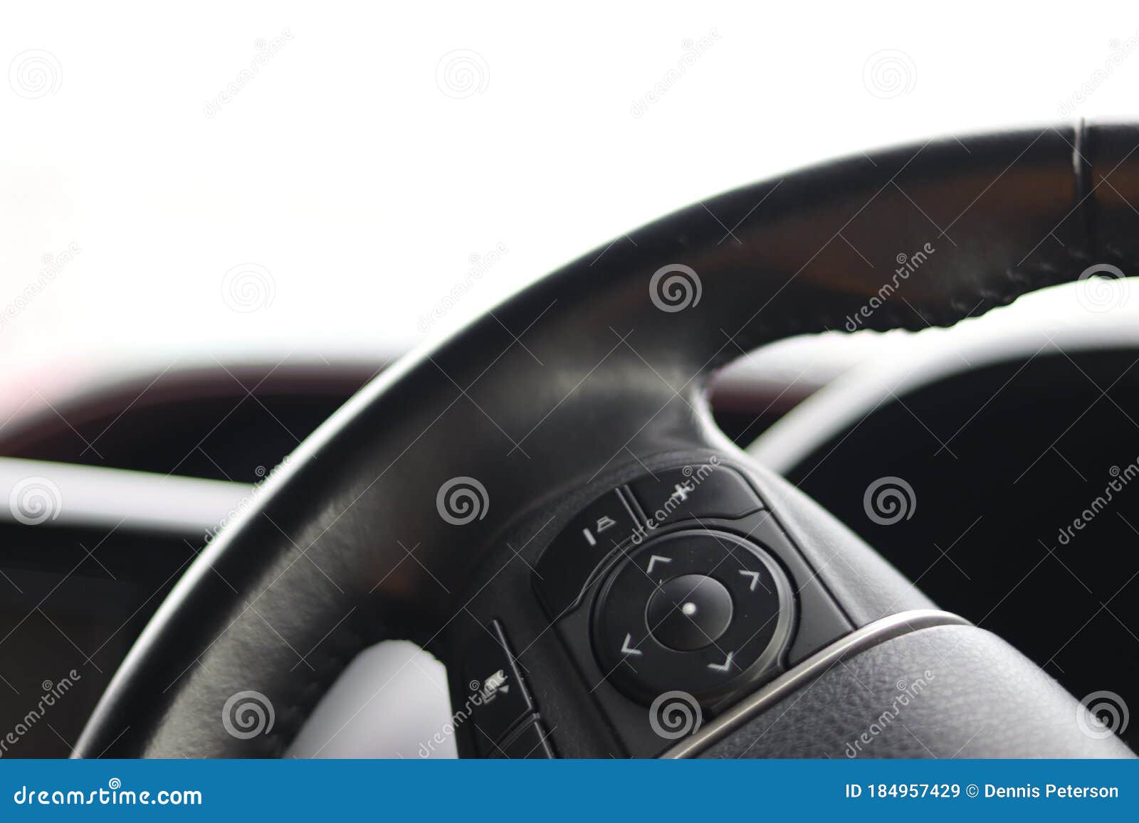 Multifunction Button Black Steering Wheel Stock Image Image of wheel