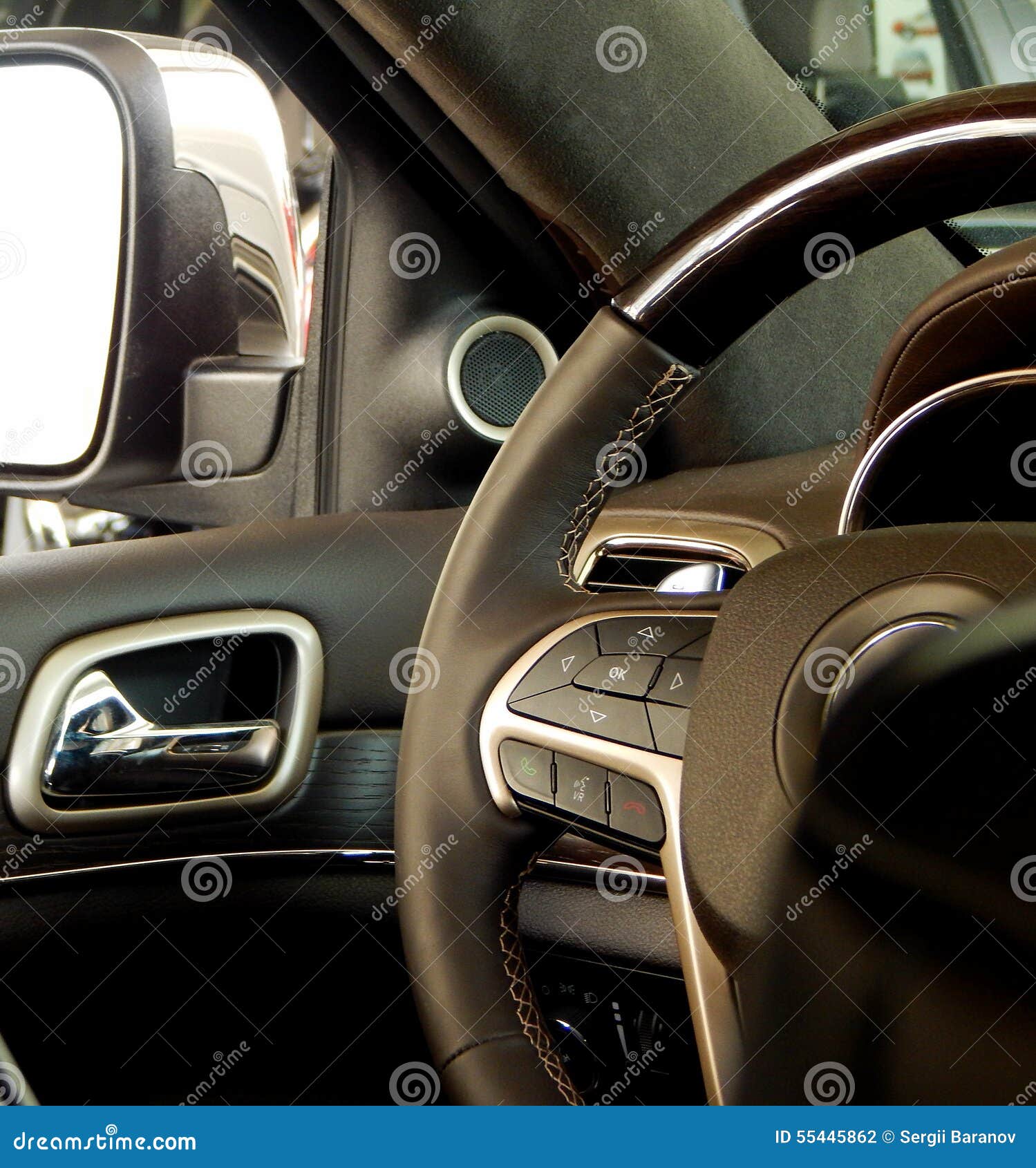 Multifunction Steering Wheel Design and Controls Stock Photo Image of