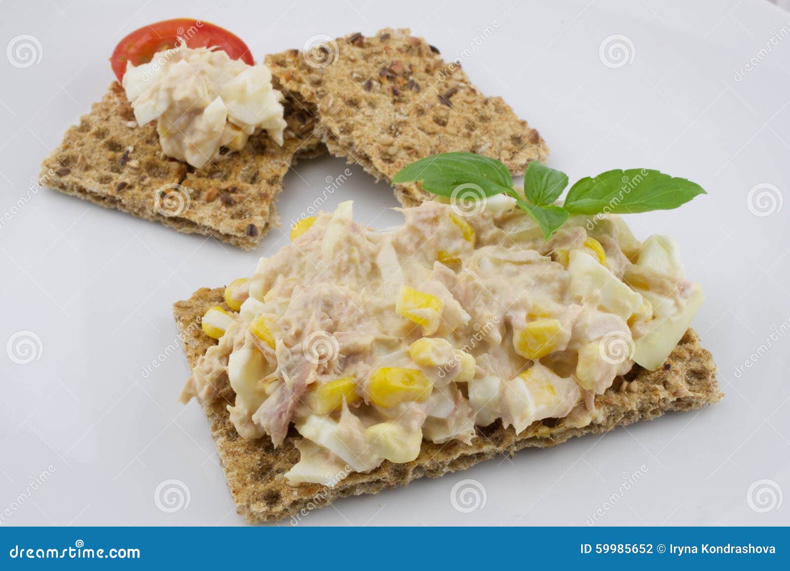 Multigrain crispbread stock photo. Image of fish, healthy 59985652