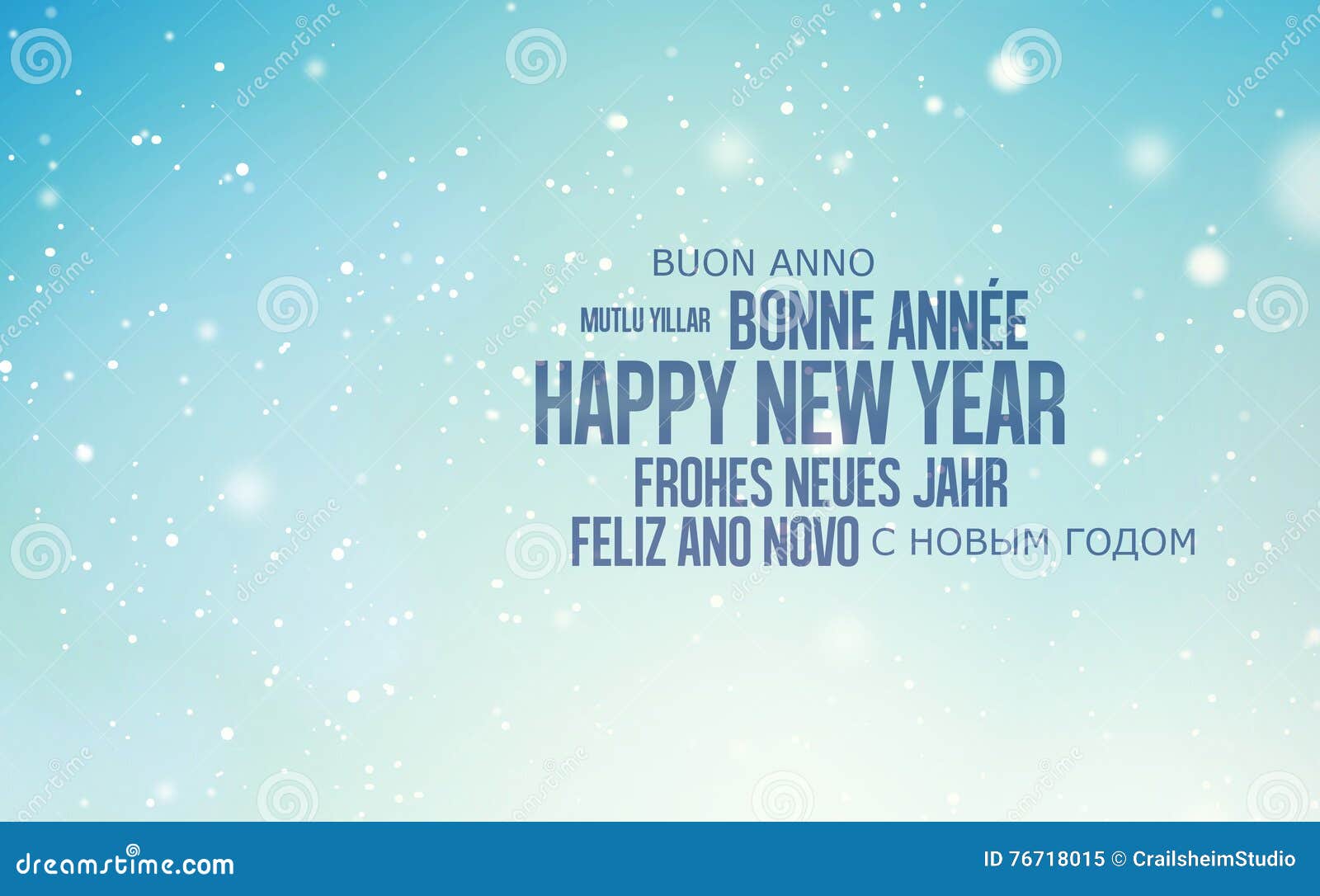 Multilingual background for Happy New Year graphic