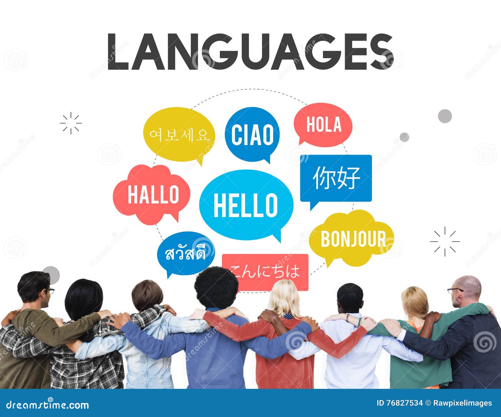 multilingual greetings languages diversity concept