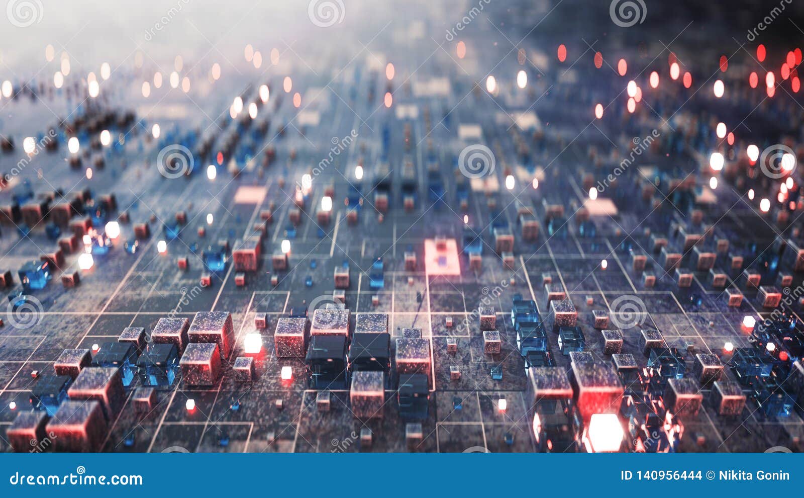multimaterial cubes on plane 3d rendering