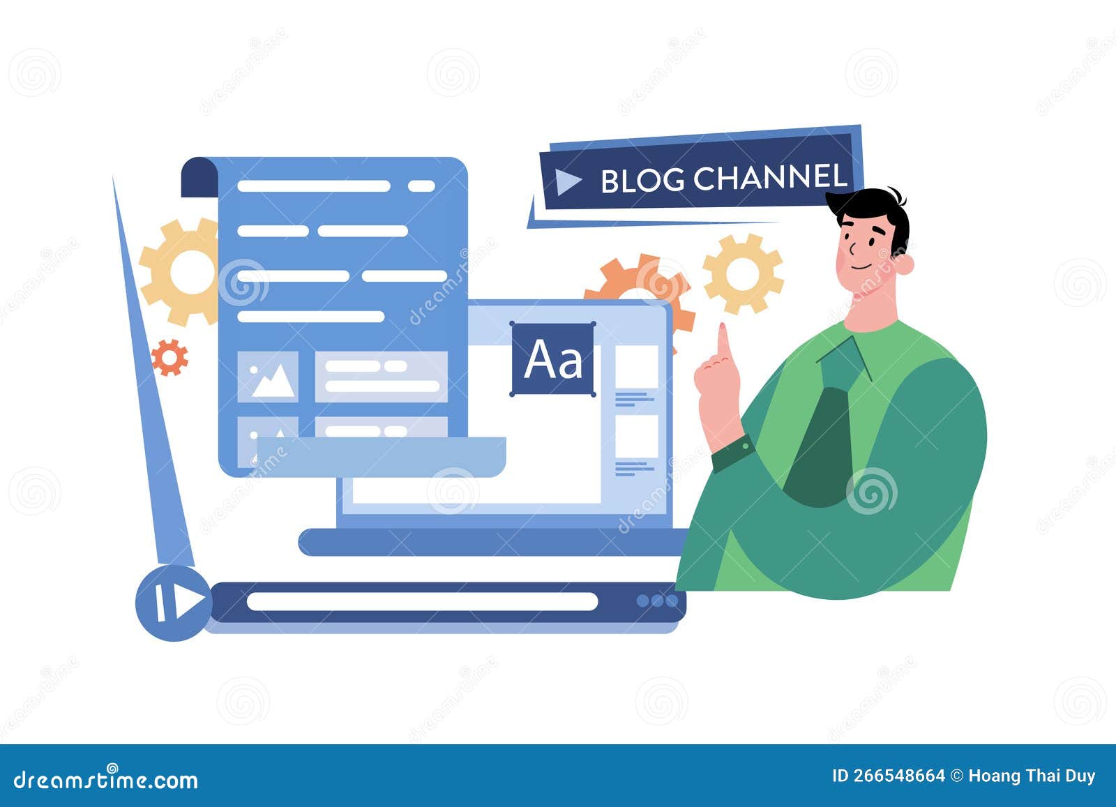 Multimedia Content Production for Video Blog Channel Stock Vector
