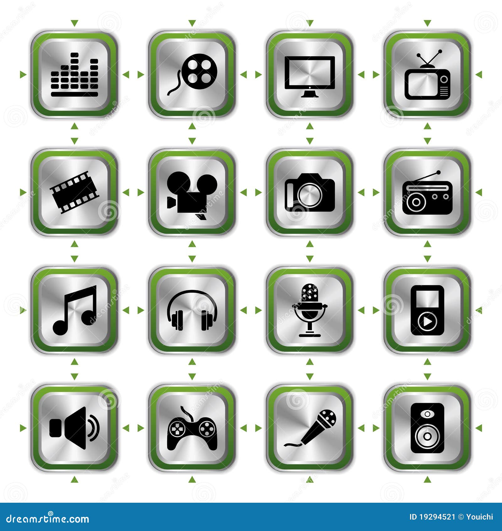 multimedia icons set