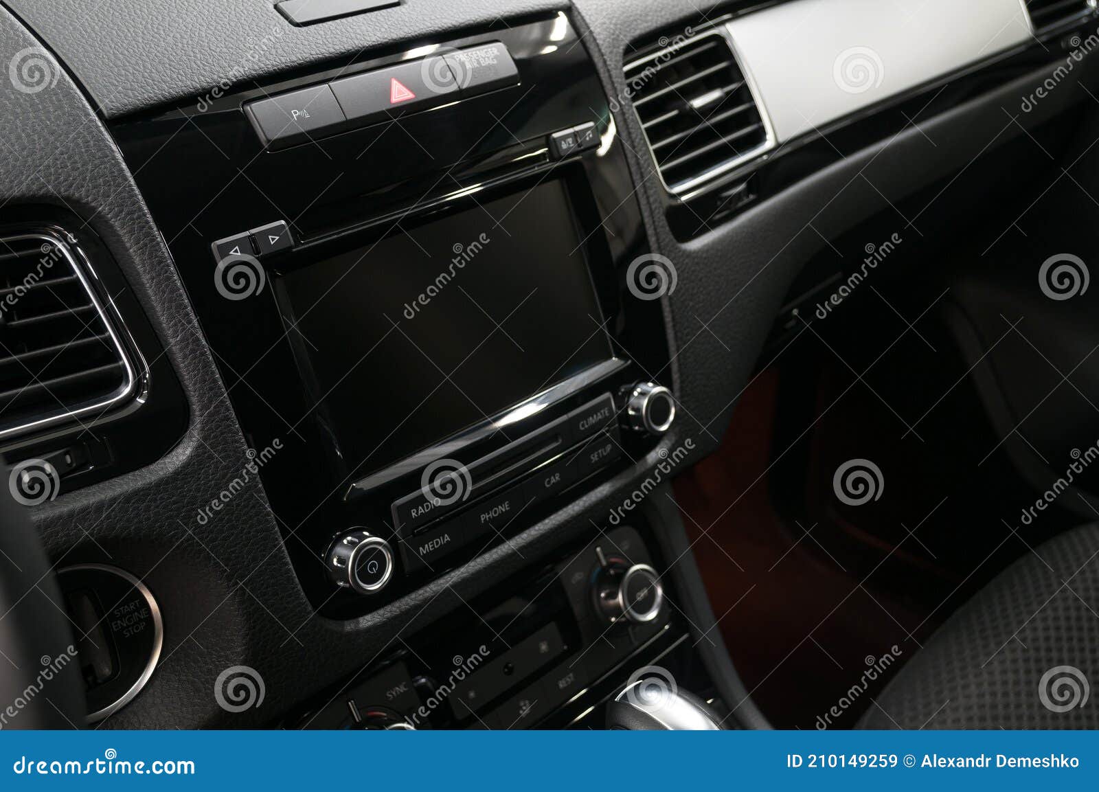 Multimedia Screen in Modern Car. Interior Detail Stock Image Image of inside, dashboard 210149259