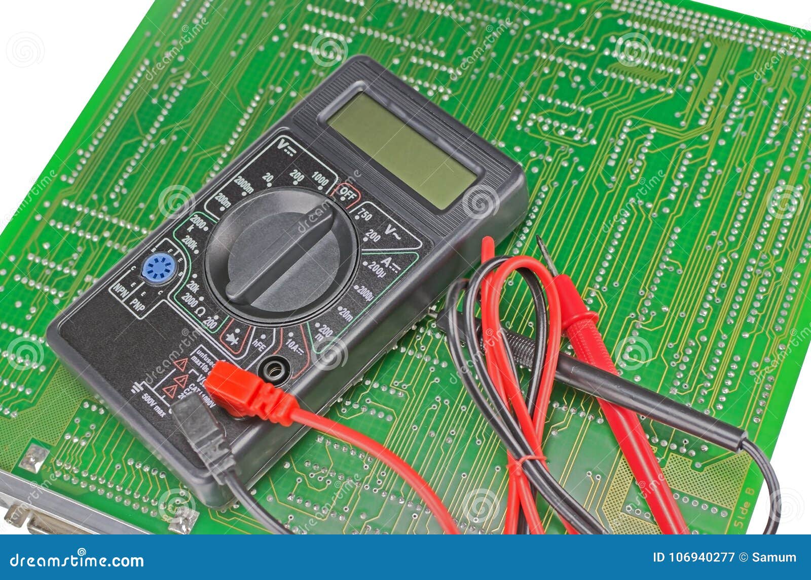 Multimeter Closeup and Circuit Board Stock Image Image of radio