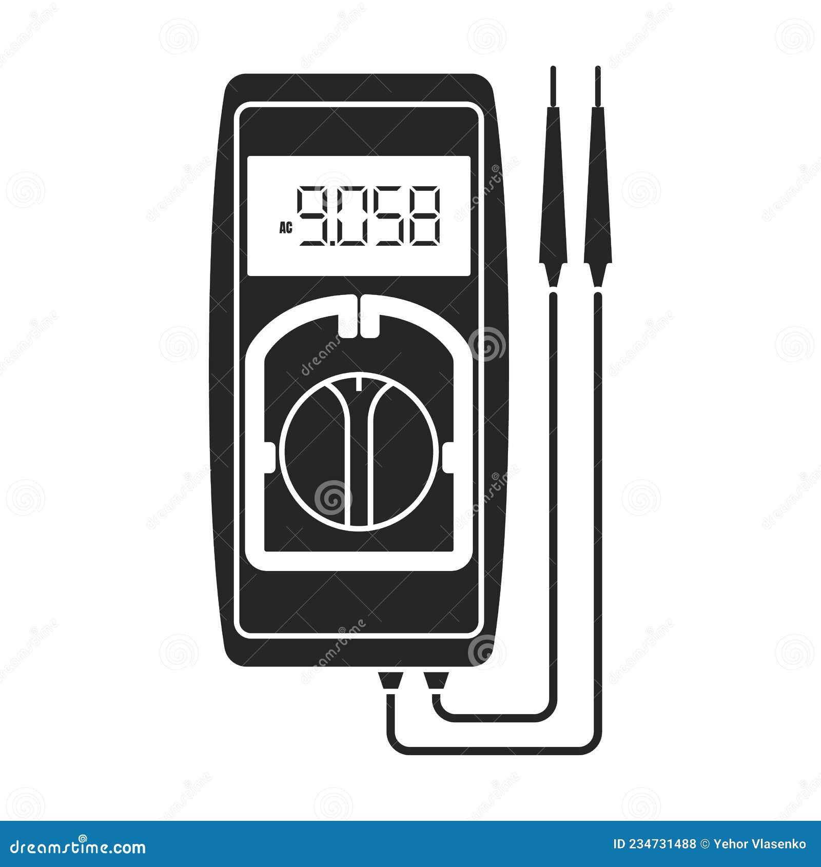 Multimeter Vector Cartoon Set Icon. Vector Illustration Voltmeter On