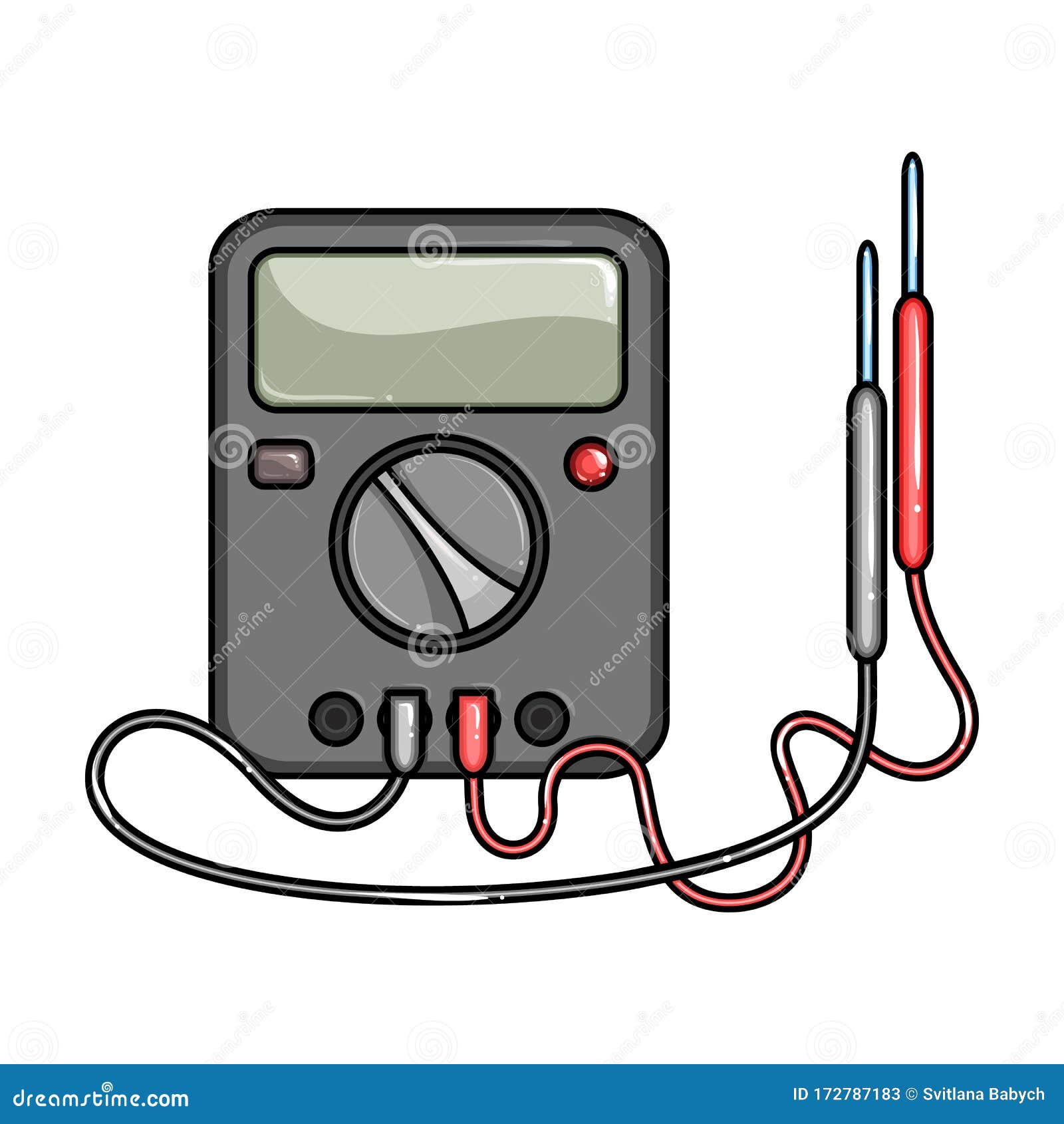 Multimeter Vector Cartoon Set Icon. Vector Illustration Voltmeter On