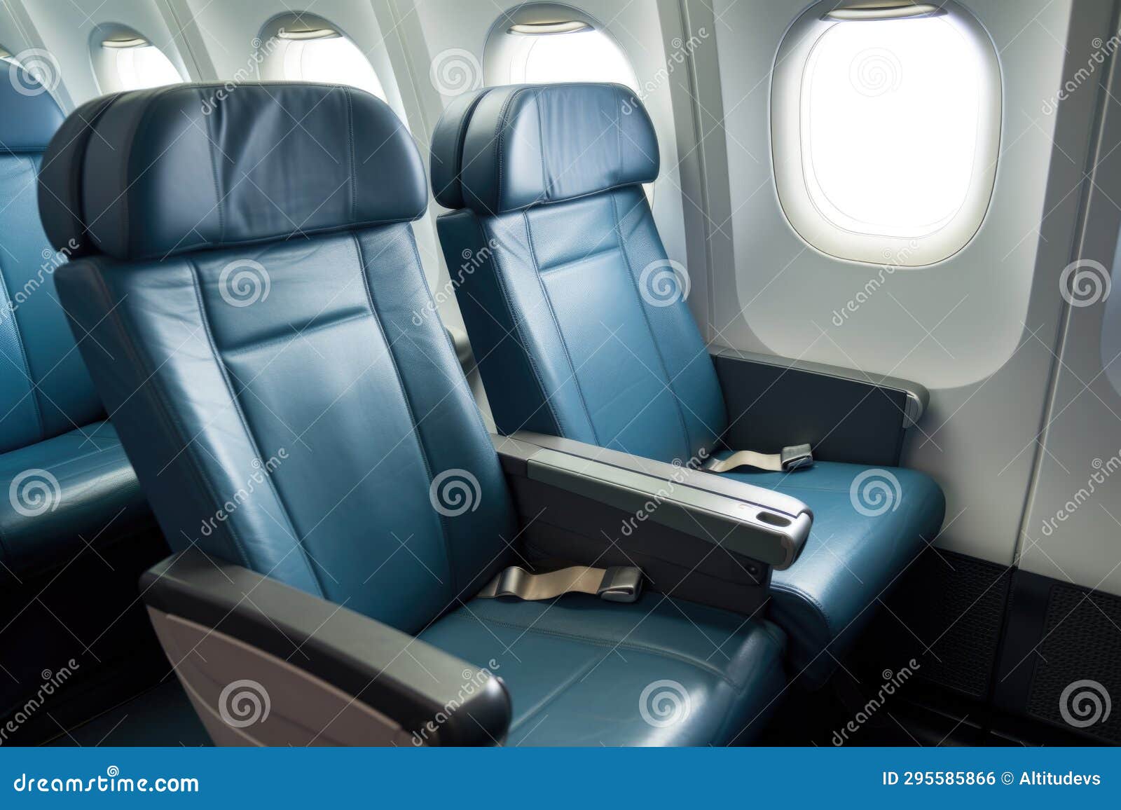 Multiple Business Class Seats on an Airplane Stock Photo Image of