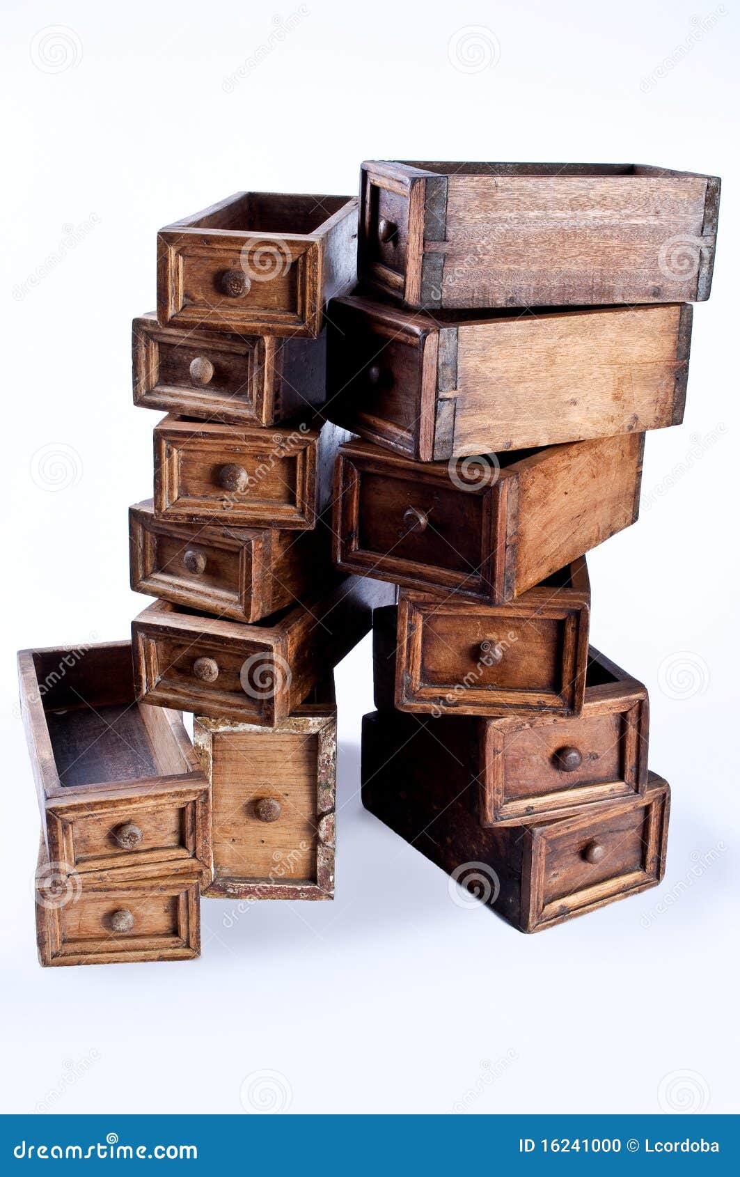 multiple chest drawers stacked one above another
